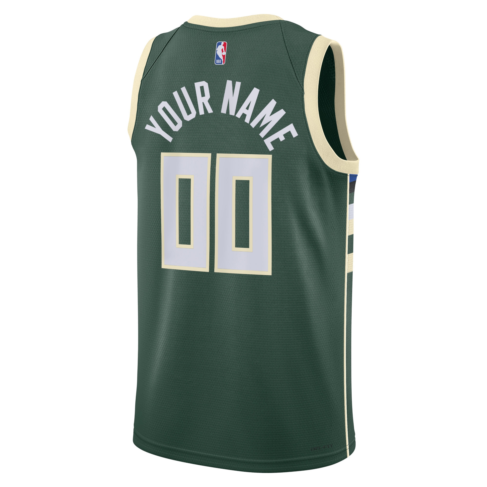 Milwaukee Bucks Nike Unisex Swingman Custom Jersey Hunter Green - Icon Edition - vstockx