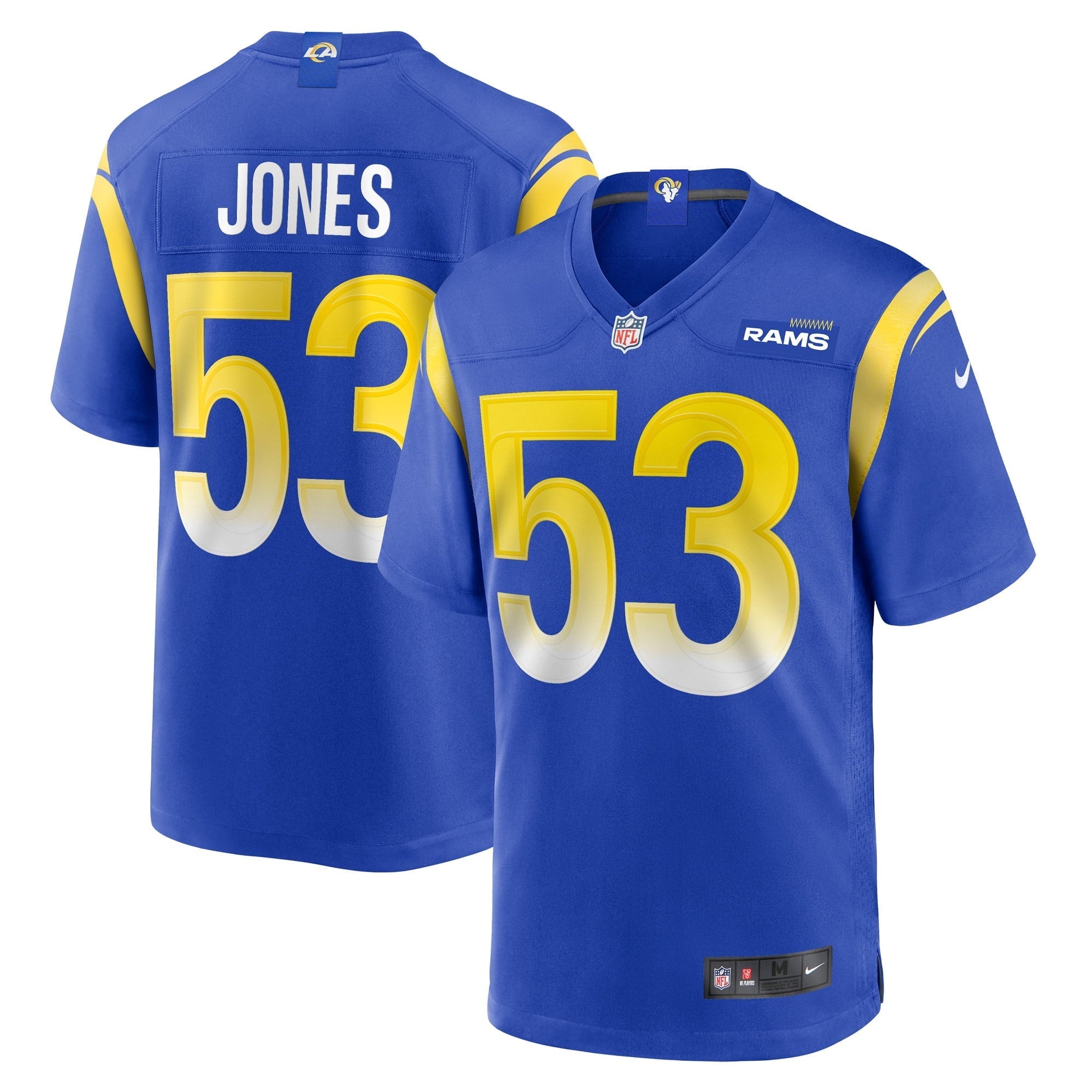 Men's Nike Ernest Jones Royal Los Angeles Rams Team Game Player Jersey - vstockx