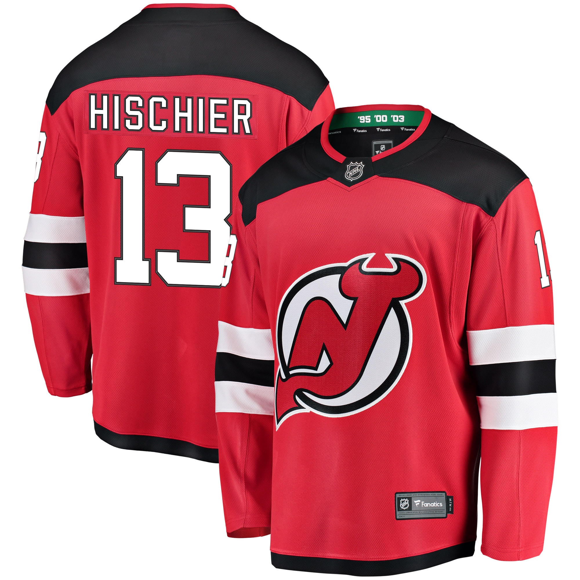 Nico Hischier New Jersey Devils Fanatics Branded Breakaway Player Jersey - Red - vstockx