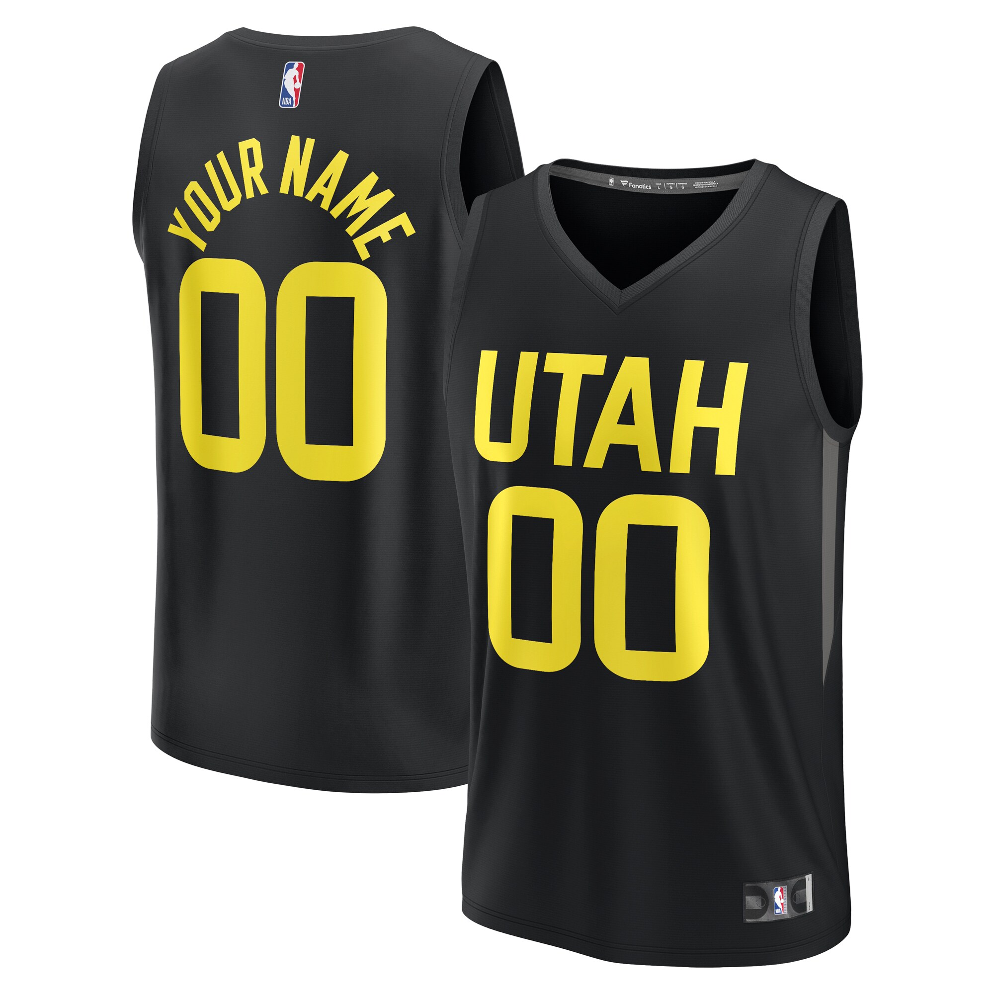Utah Jazz Fanatics Branded 2022/23 Fast Break Custom Replica Jersey - Black - Statement Edition - vstockx