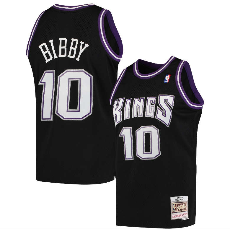 Mike Bibby Sacramento Kings Mitchell & Ness Hardwood Classics 2001-02 Swingman Jersey - Black - vstockx