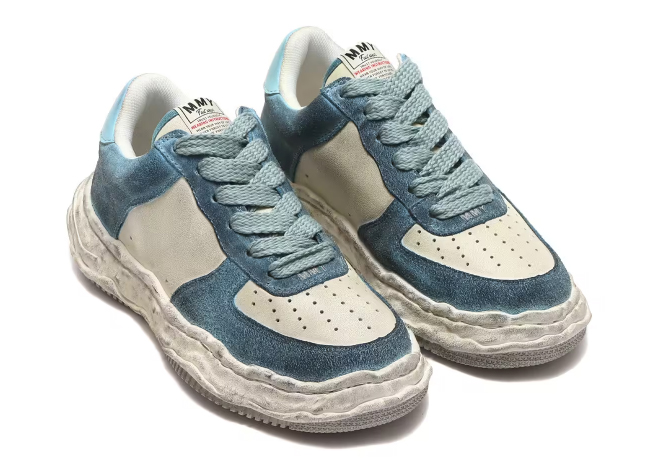 Maison Mihara Yasuhiro Wayne OG Sole DR Leather Low Vintage Blue - vstockx
