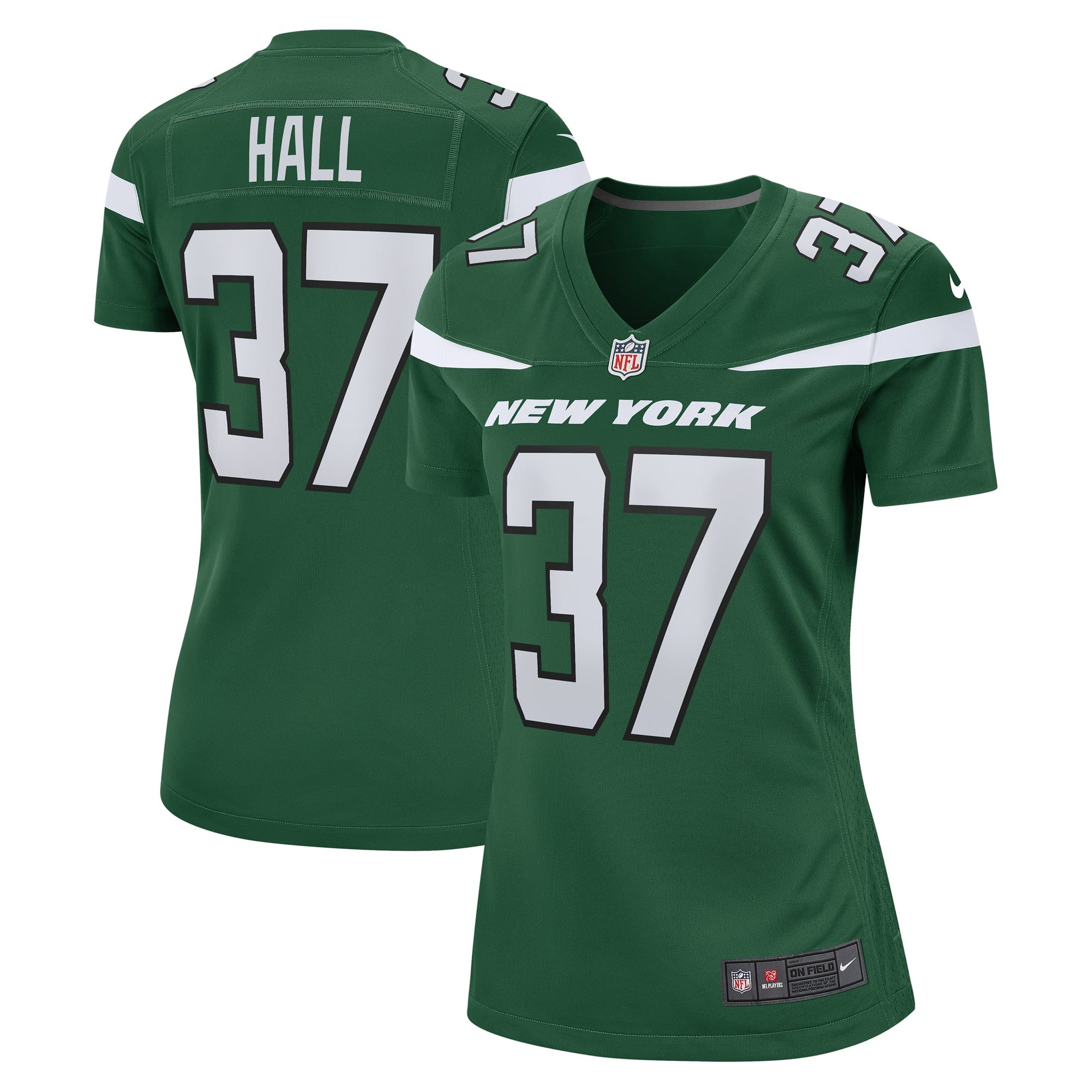 Women's Nike Bryce Hall Gotham Green New York Jets Game Jersey - vstockx
