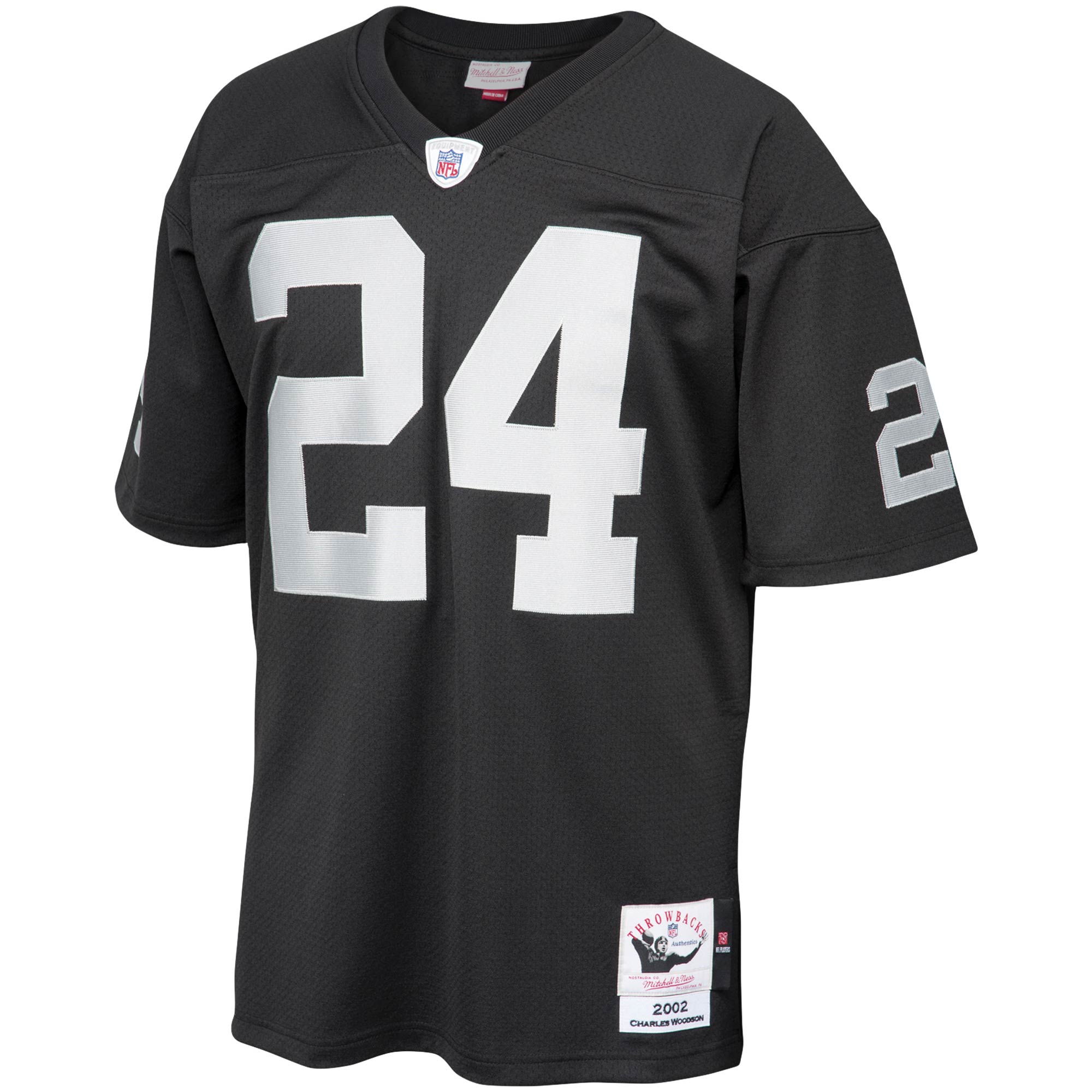 Charles Woodson Las Vegas Raiders Mitchell & Ness 2002 Authentic Throwback Retired Player Jersey - Black - vstockx