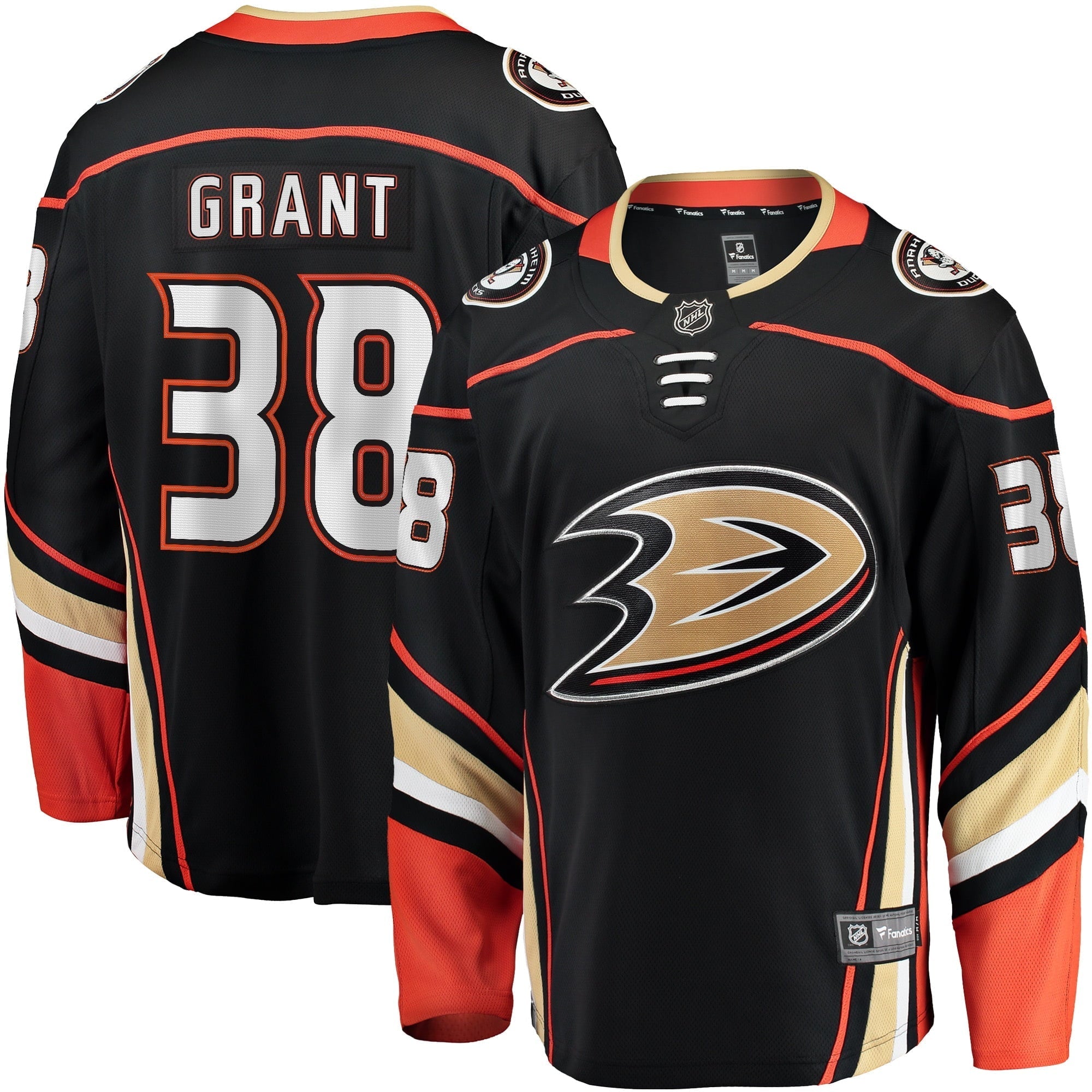 Men's Fanatics Branded Derek Grant Black Anaheim Ducks Home Breakaway Player Jersey - vstockx