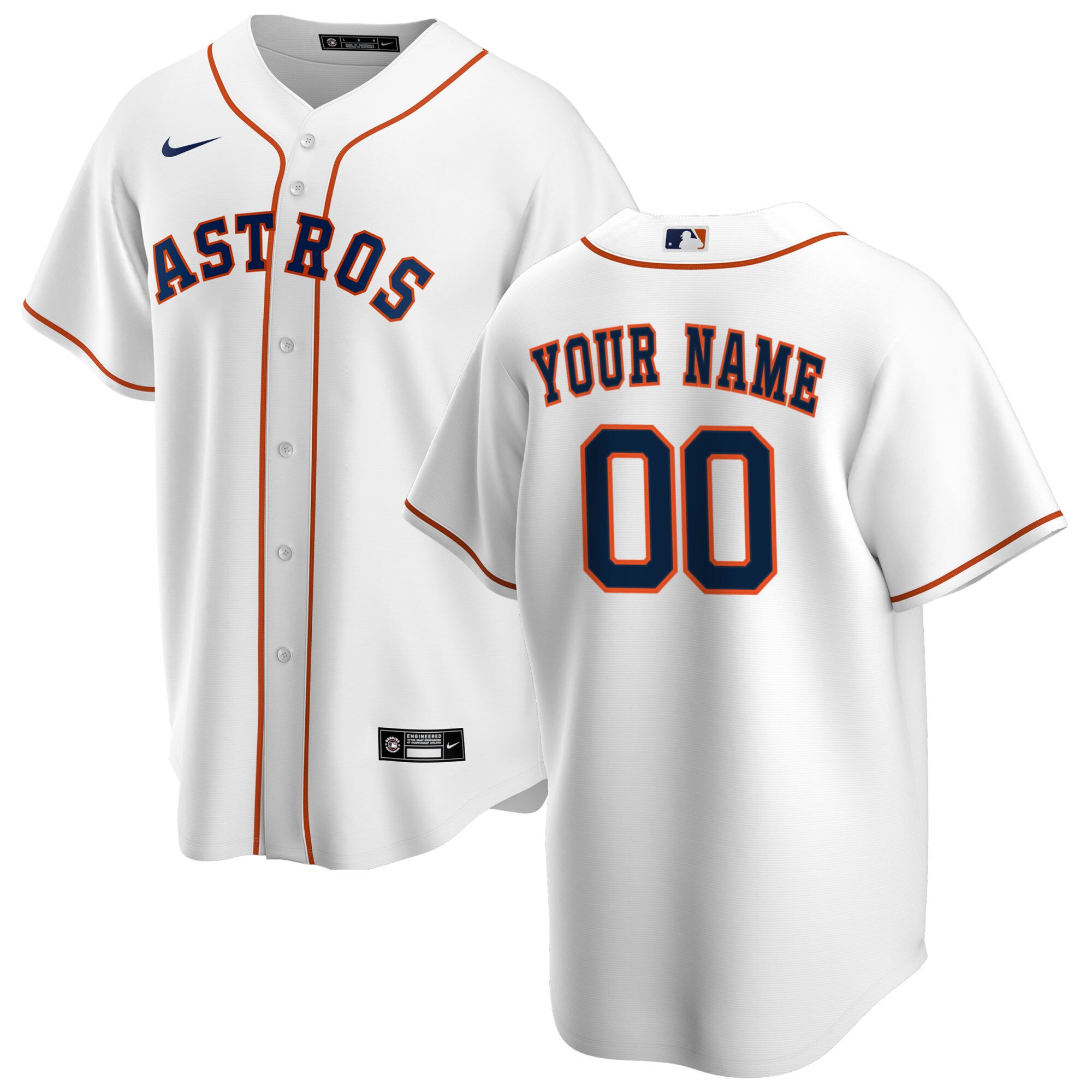 Houston Astros Nike Youth Home Replica Custom Jersey - White - vstockx