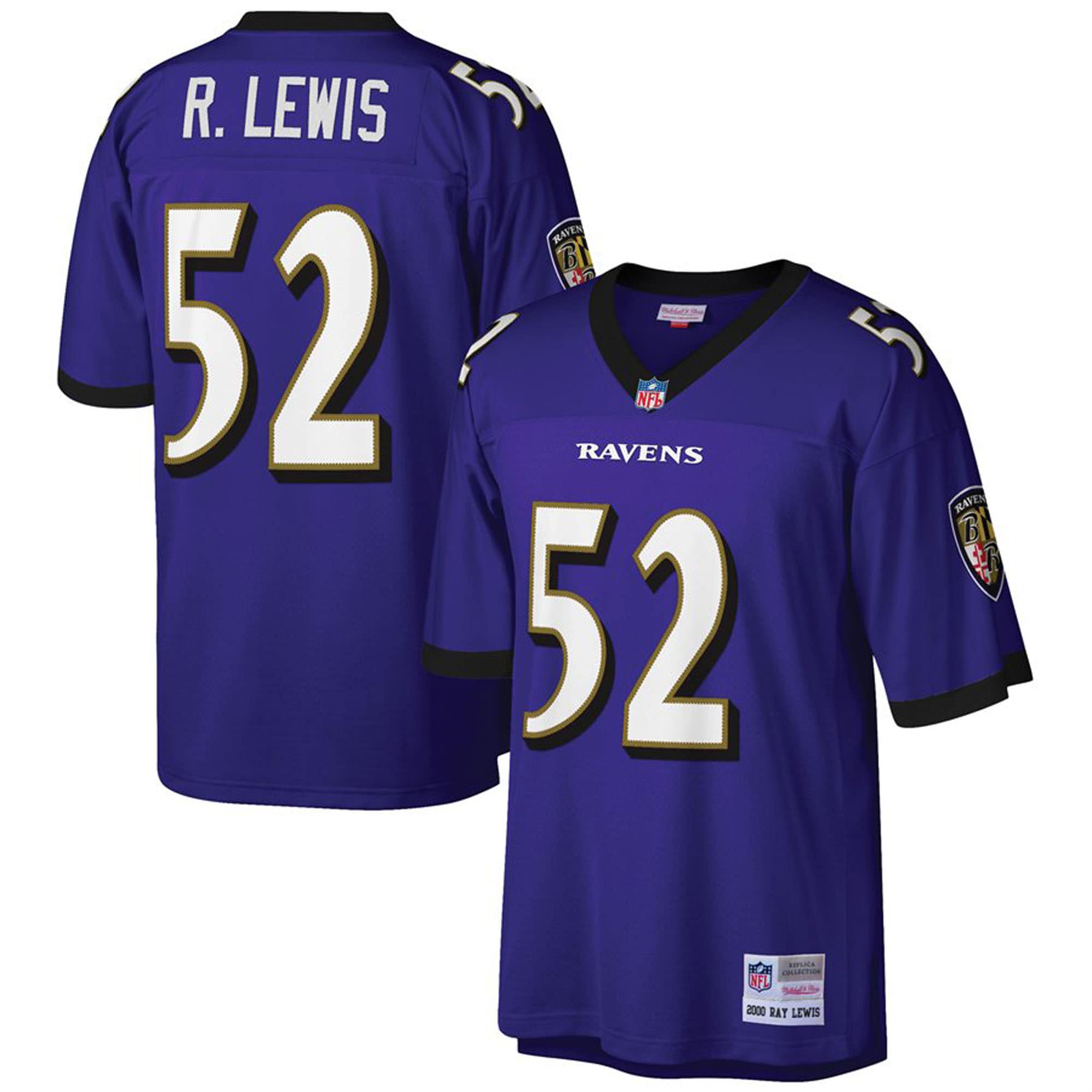 Ray Lewis Baltimore Ravens Mitchell & Ness Big & Tall 2000 Retired Player Replica Jersey - Purple - vstockx