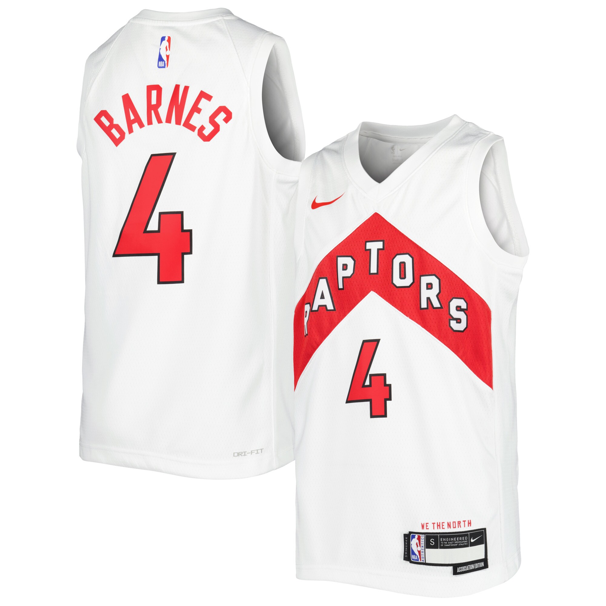 Scottie Barnes Toronto Raptors Nike Youth 2021/22 Swingman Player Jersey White - Association Edition - vstockx