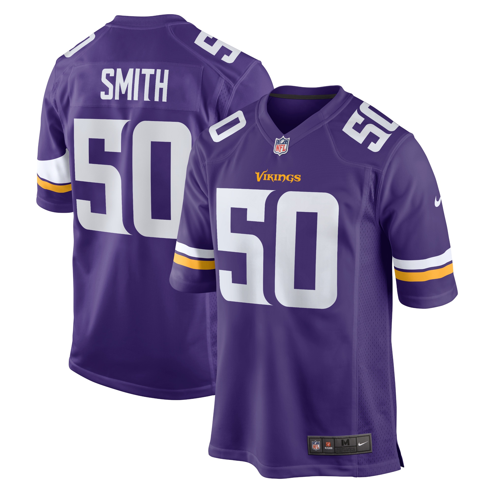 TJ Smith Minnesota Vikings Nike Home Game Player Jersey - Purple - vstockx
