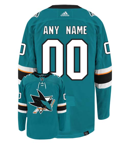 Customizable San Jose Sharks Adidas Primegreen Authentic NHL Hockey Jersey - vstockx