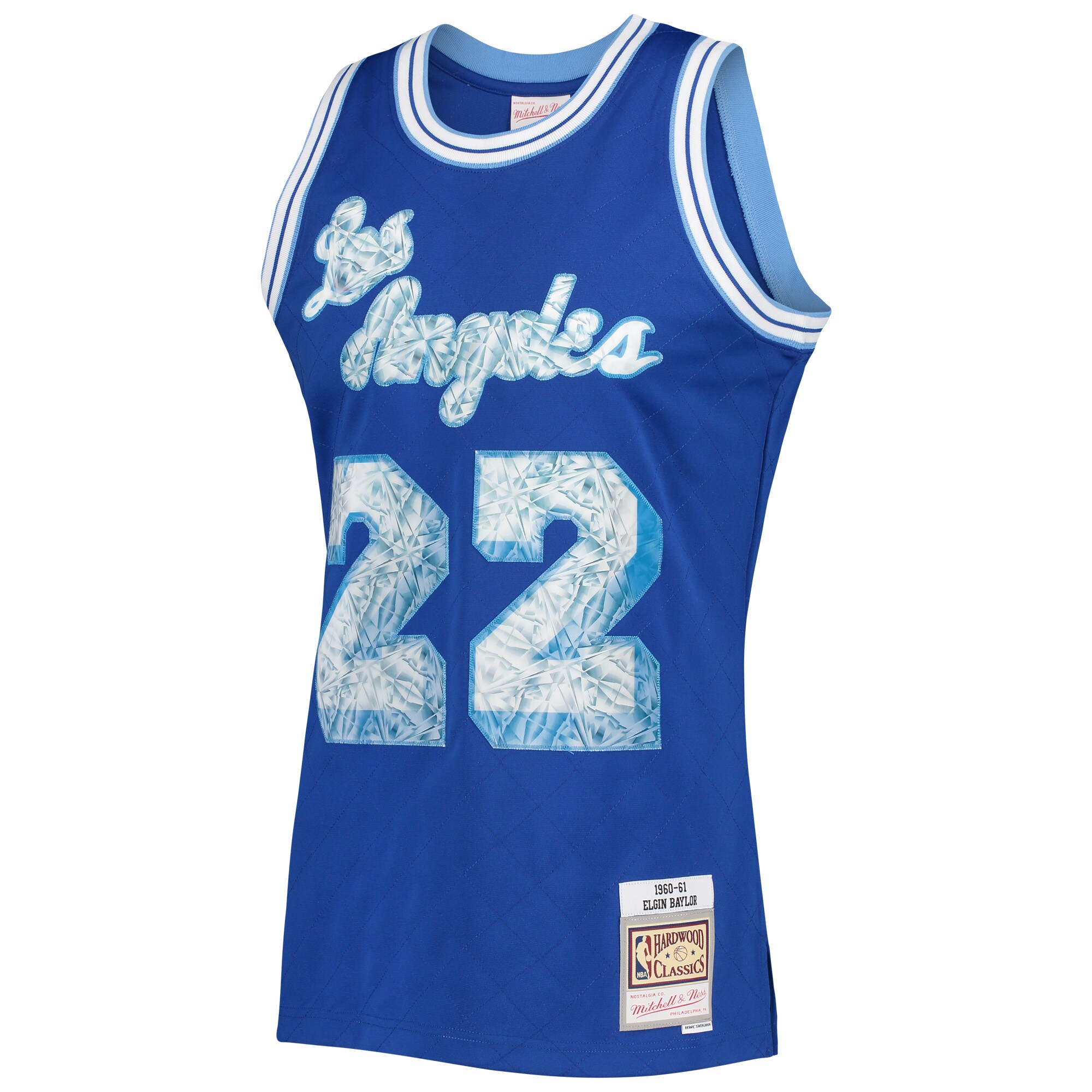 Elgin Baylor Los Angeles Lakers Mitchell & Ness 1996/97 Hardwood Classics NBA 75th Anniversary Diamond Swingman Jersey - Royal - vstockx