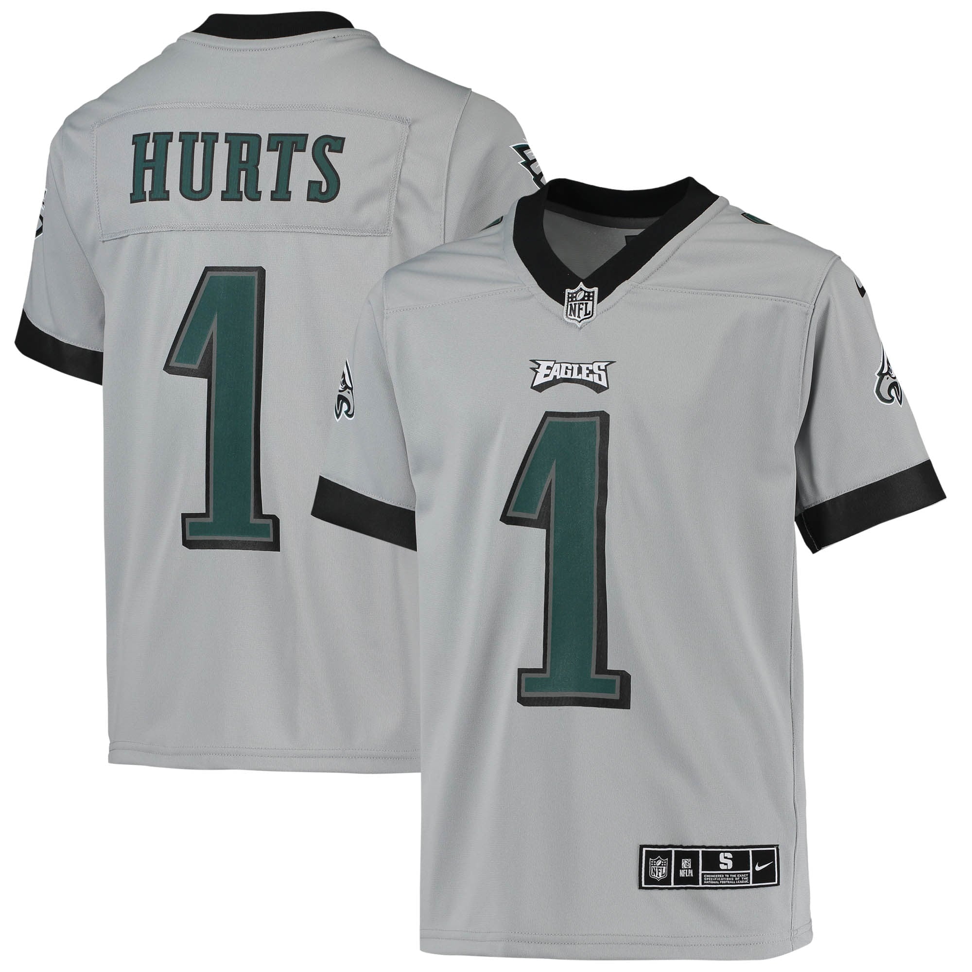 Youth Nike Jalen Hurts Silver Philadelphia Eagles Inverted Team Game Jersey - vstockx