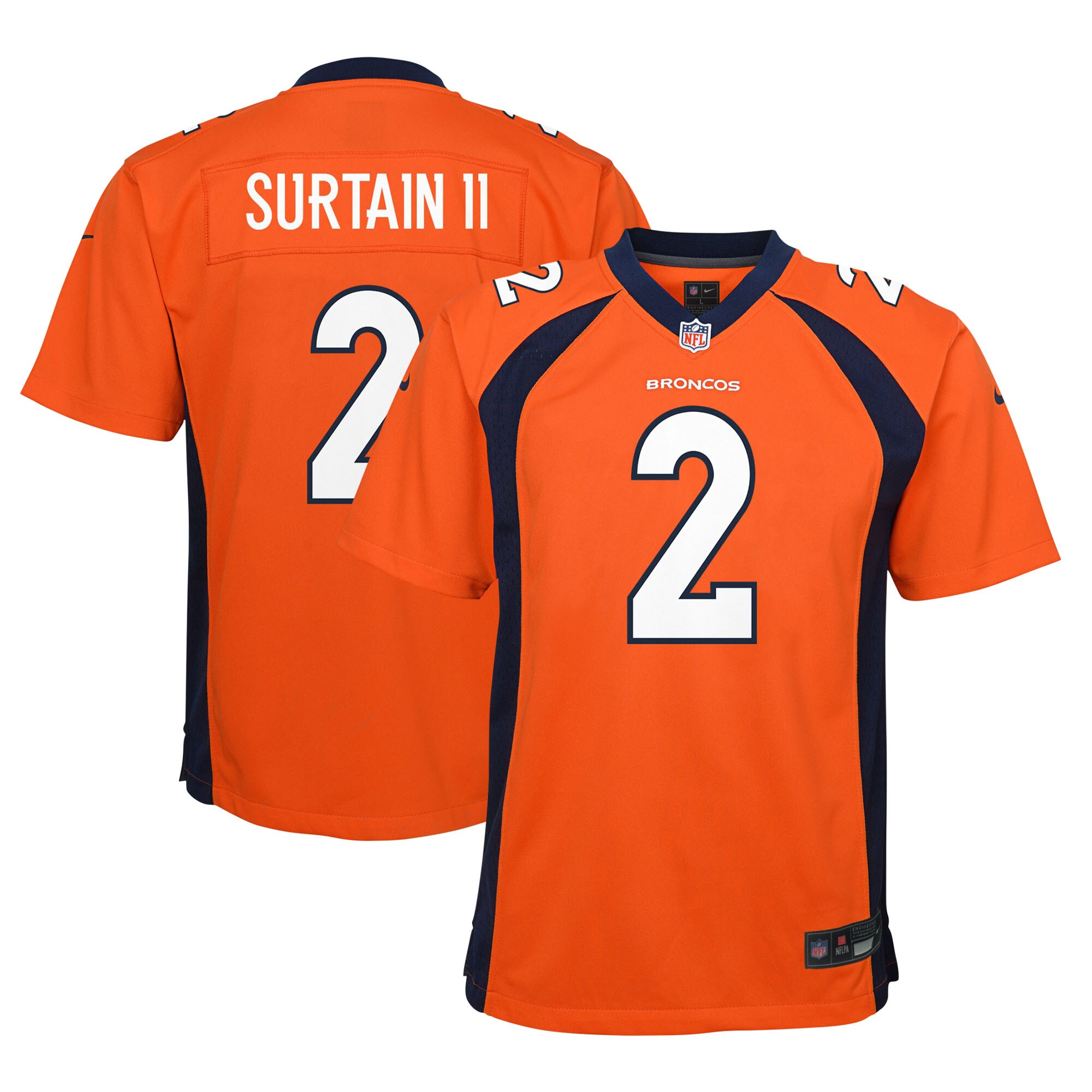Patrick Surtain II Denver Broncos Nike Youth Game Jersey - Orange - vstockx