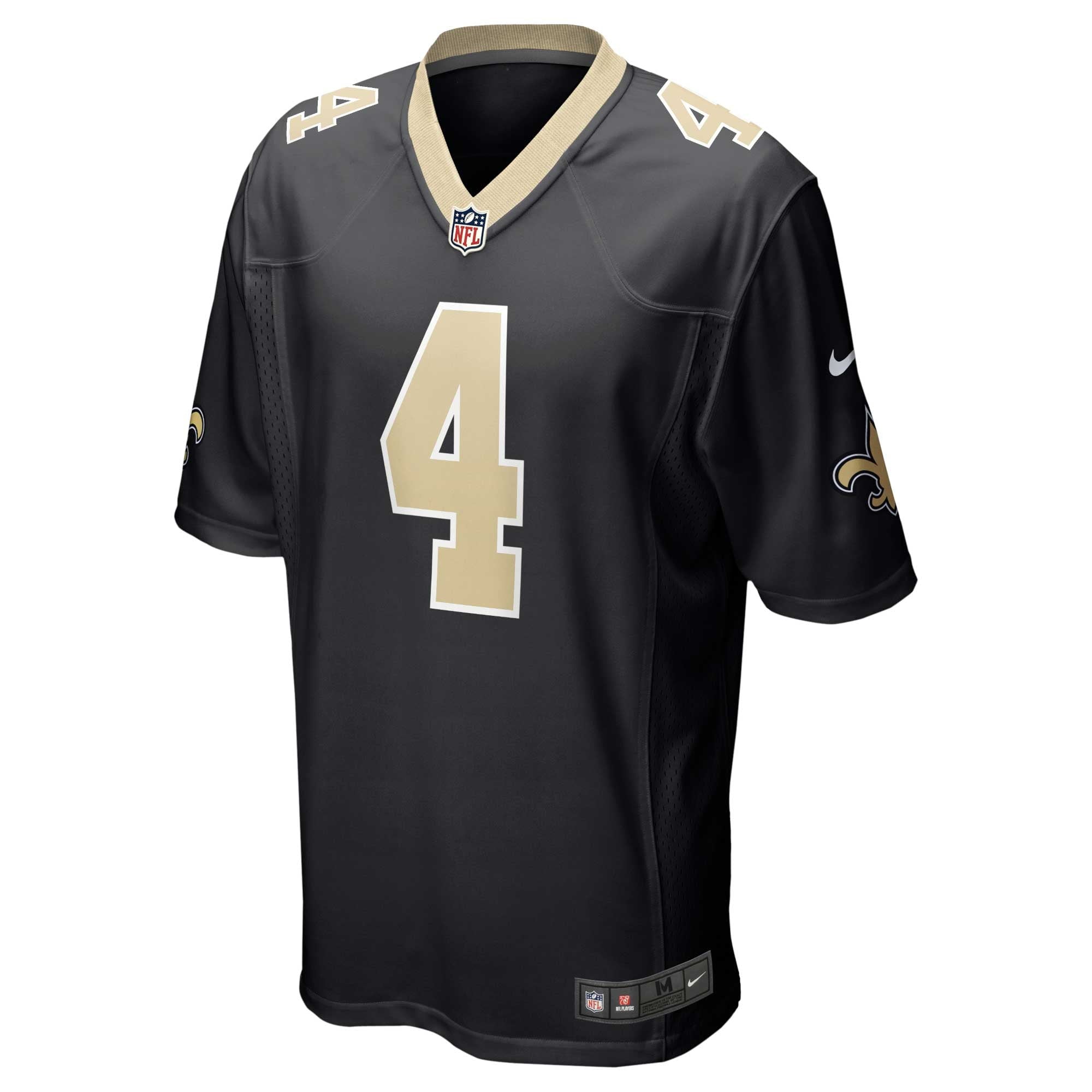 Men's Nike Derek Carr Black New Orleans Saints Game Jersey - vstockx