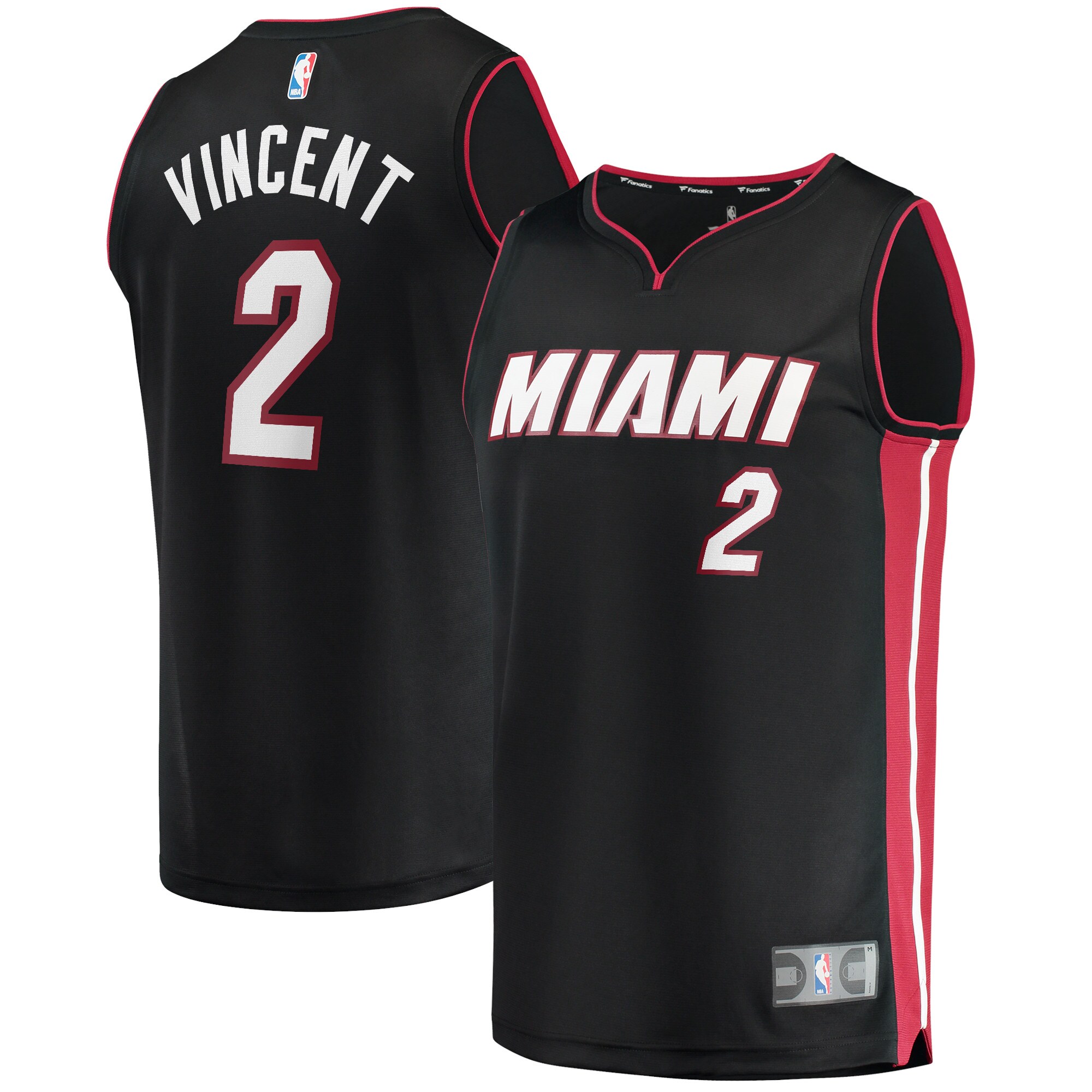 Gabe Vincent Miami Heat Fanatics Branded 2021/22 Fast Break Replica Jersey - Icon Edition - Black - vstockx