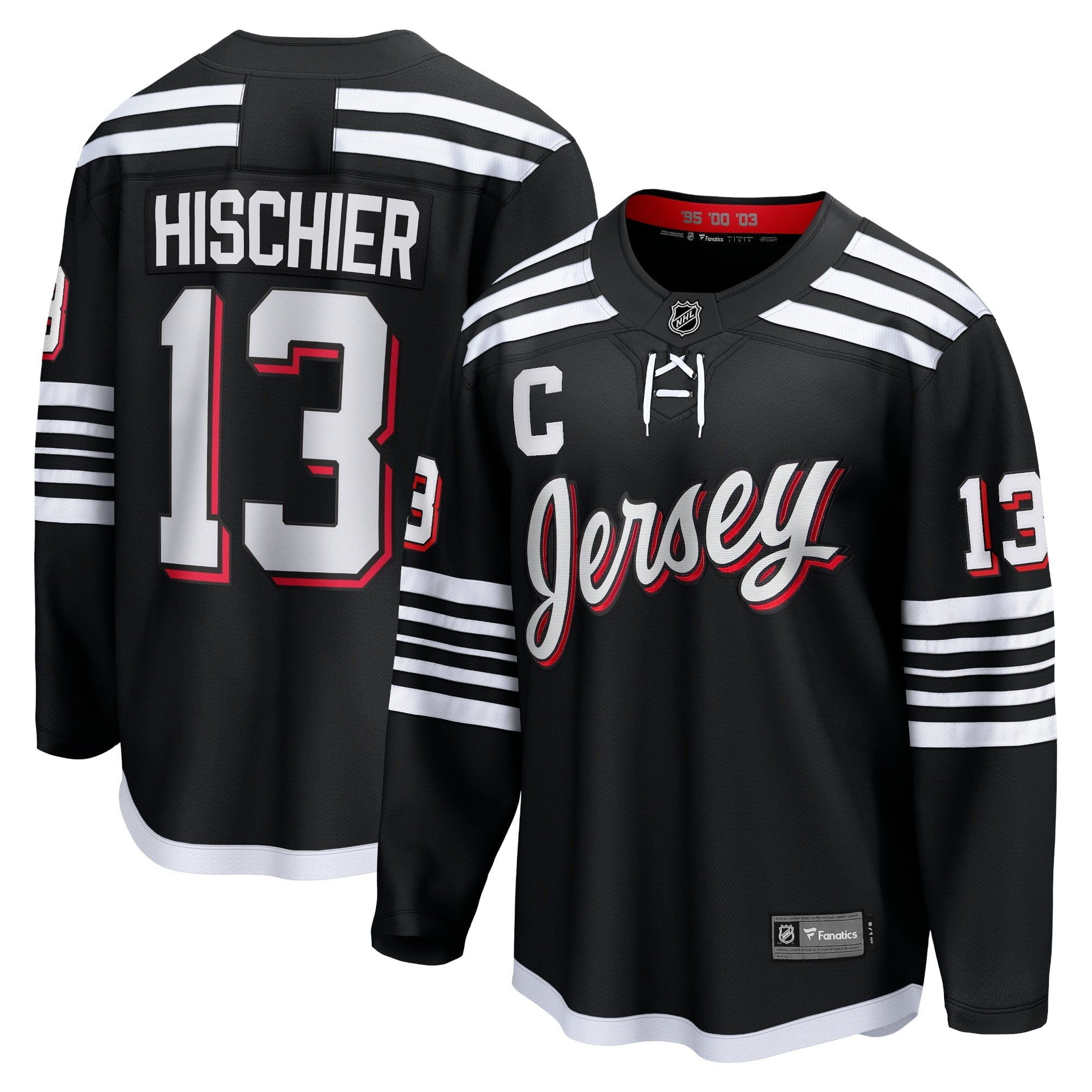Men's Fanatics Branded Nico Hischier Black New Jersey Devils Alternate Premier Breakaway Player Jersey - vstockx