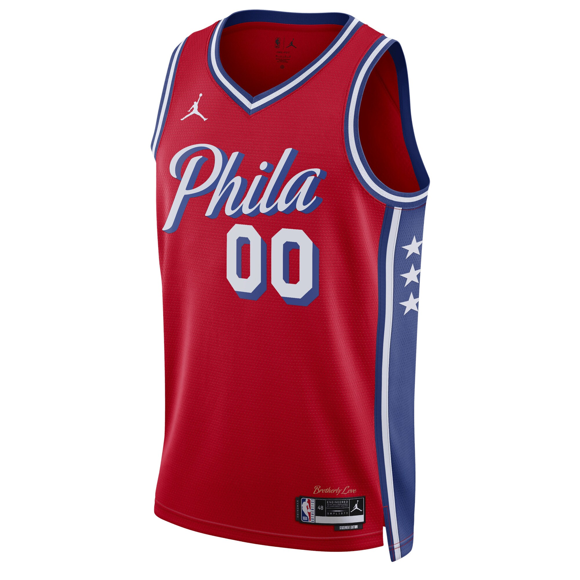Philadelphia 76ers Jordans Brand Unisex 2022/23 Swingman Custom Jersey - Statement Edition - Red - vstockx