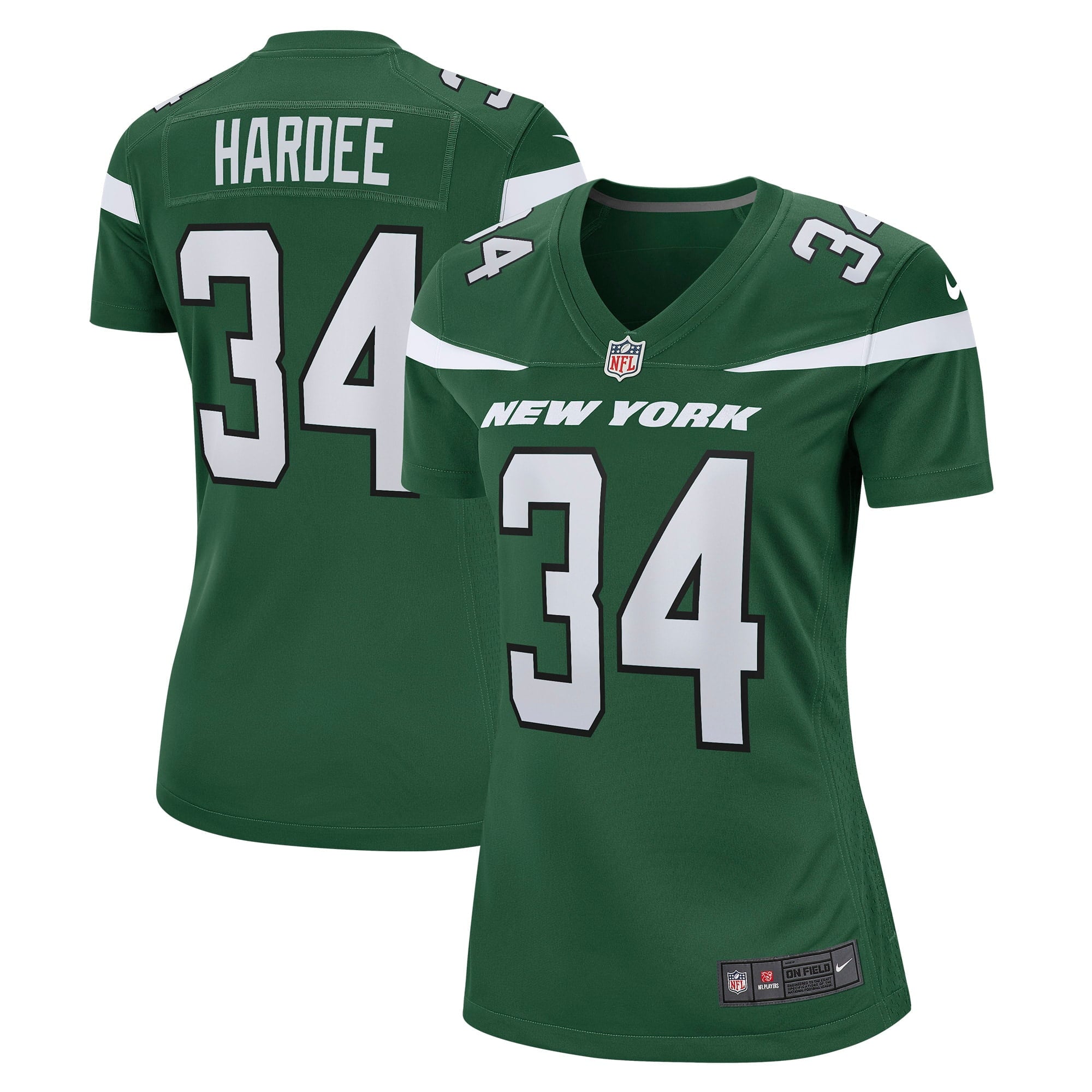 Women's Nike Justin Hardee Gotham Green New York Jets Game Jersey - vstockx
