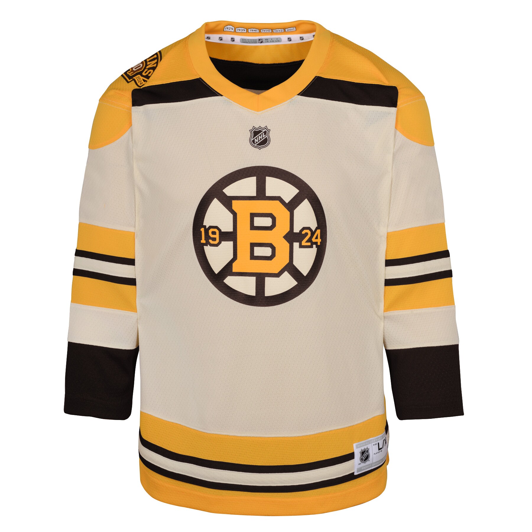 Boston Bruins Preschool 100th Anniversary Replica Jersey - Cream - vstockx
