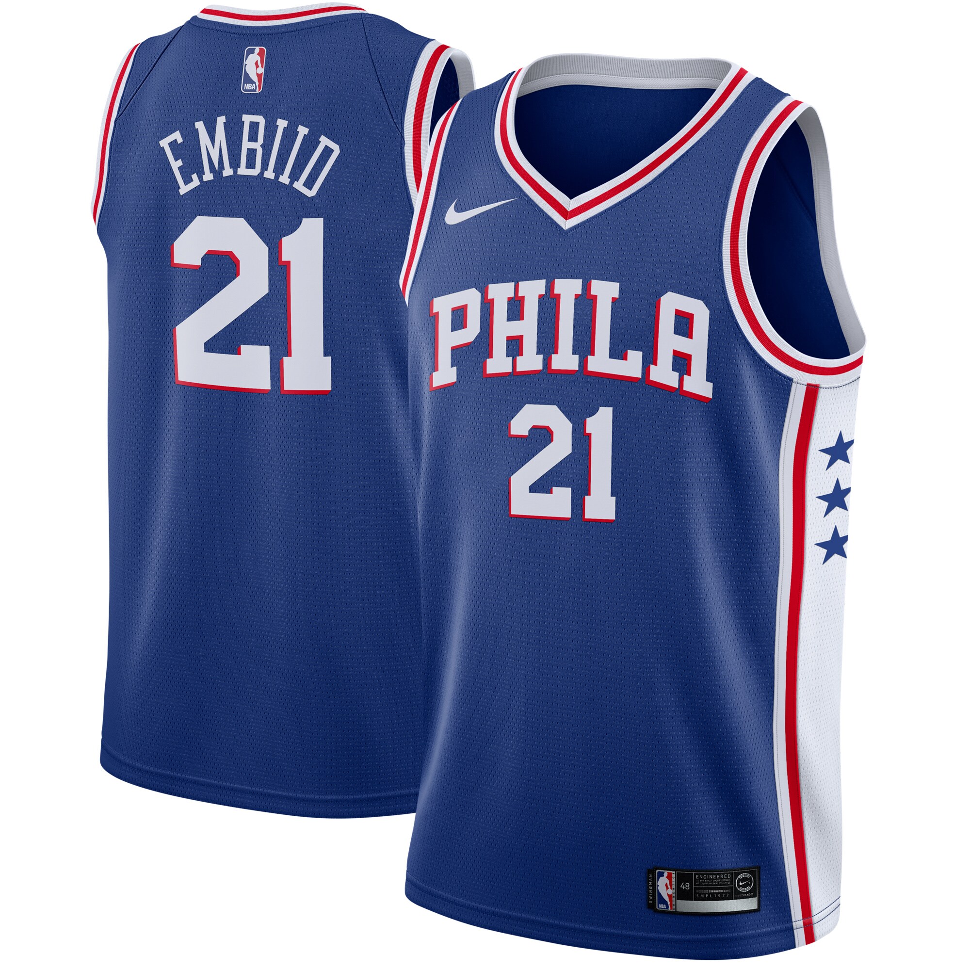 Joel Embiid Philadelphia 76ers Nike Swingman Jersey Royal - Icon Edition - vstockx