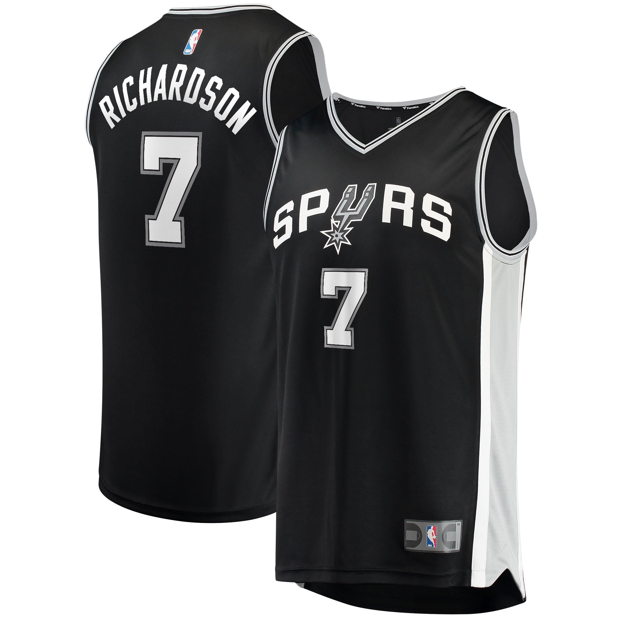 Men's Fanatics Branded Josh Richardson Black San Antonio Spurs 2021/22 Fast Break Replica Jersey - Icon Edition - vstockx