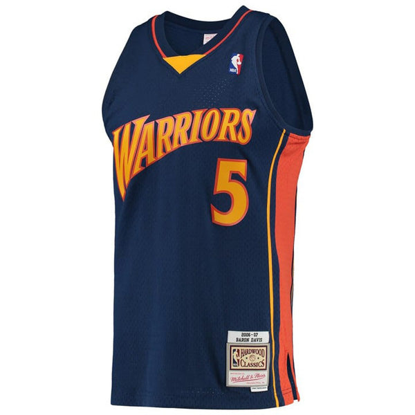 Men's Golden State Warriors Baron Davis 2006-07 Hardwood Classics Jersey - Navy - vstockx