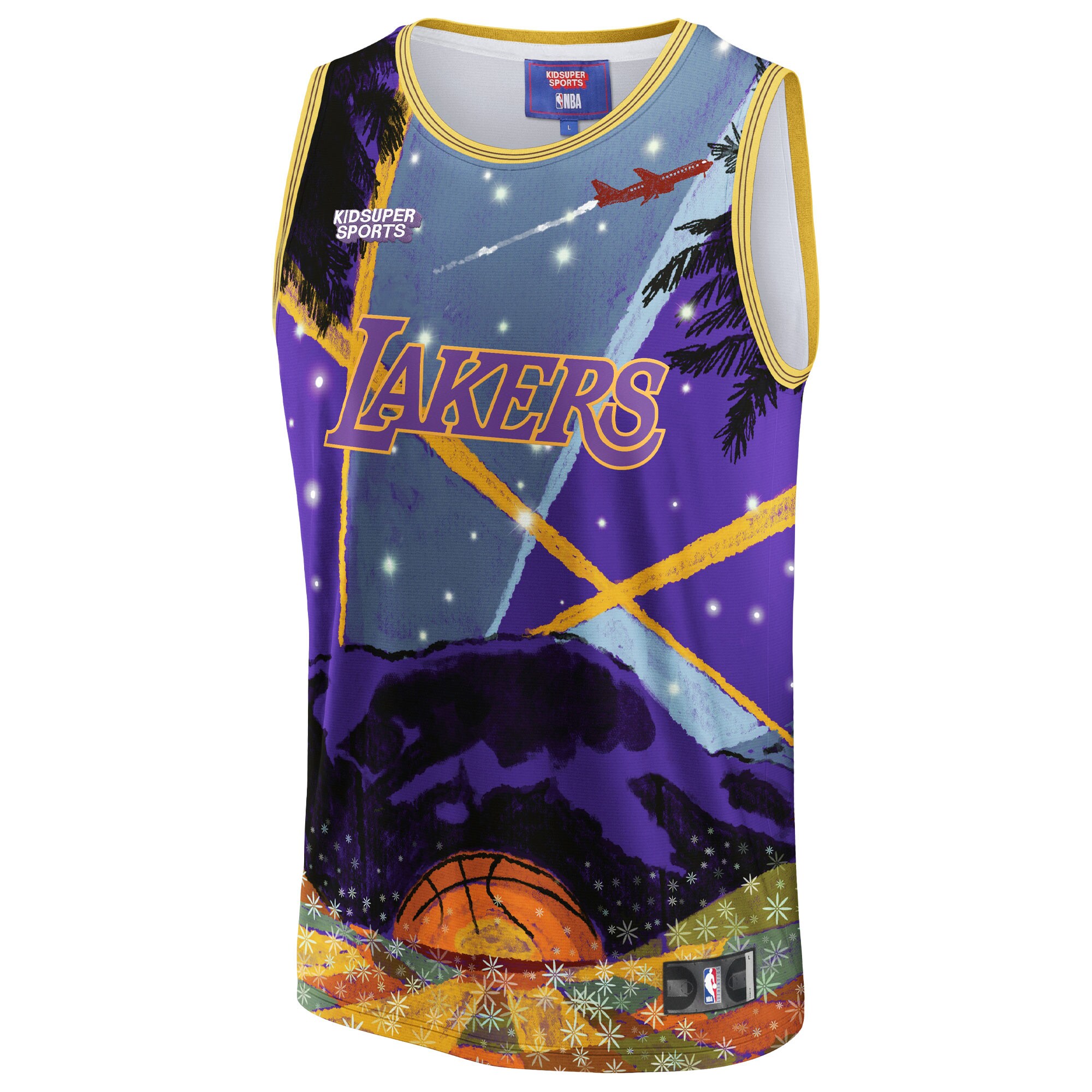 Los Angeles Lakers NBA & KidSuper Studios by Fanatics Unisex Hometown Jersey - Purple - vstockx