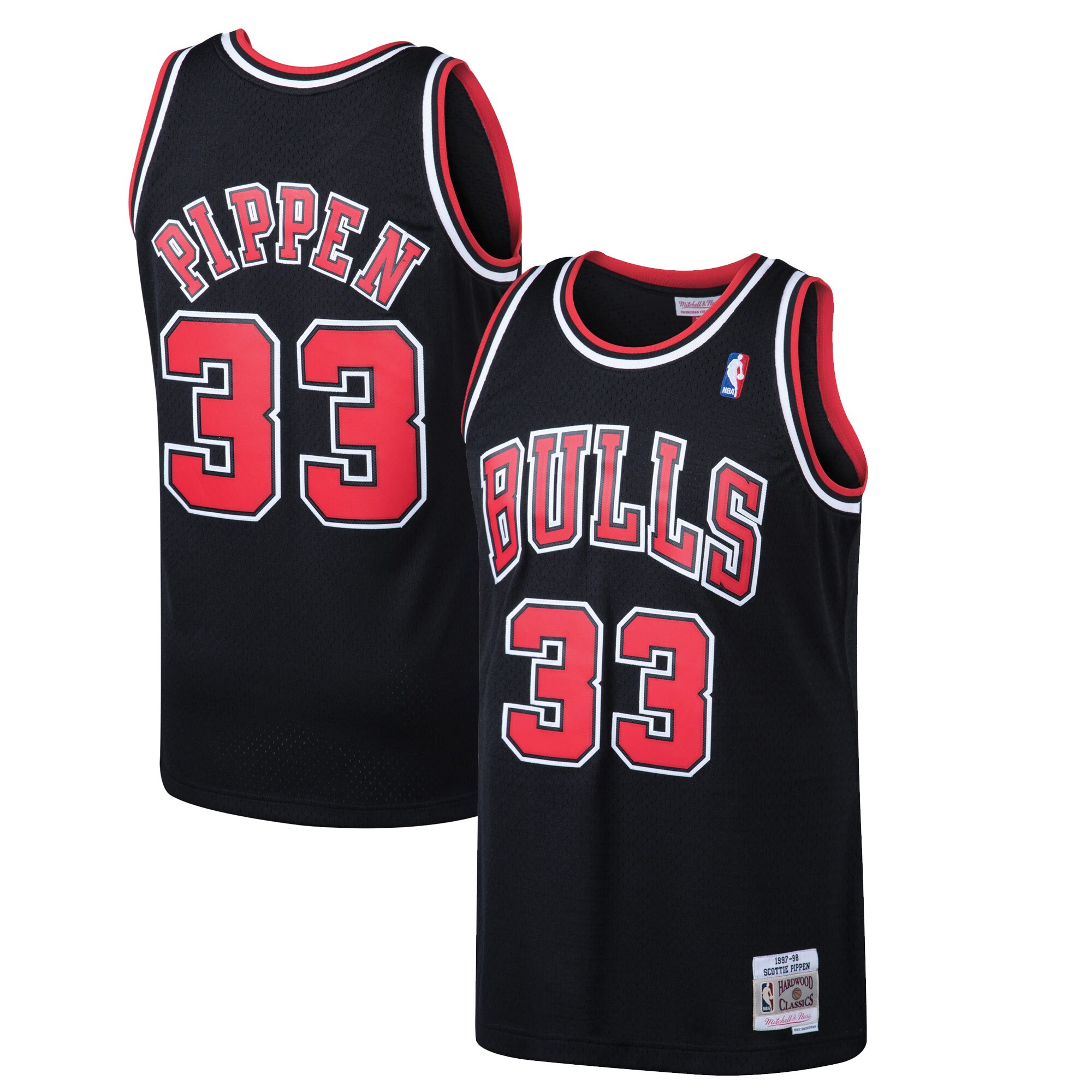 Scottie Pippen Chicago Bulls Mitchell & Ness Hardwood Classics Swingman Jersey - Black - vstockx