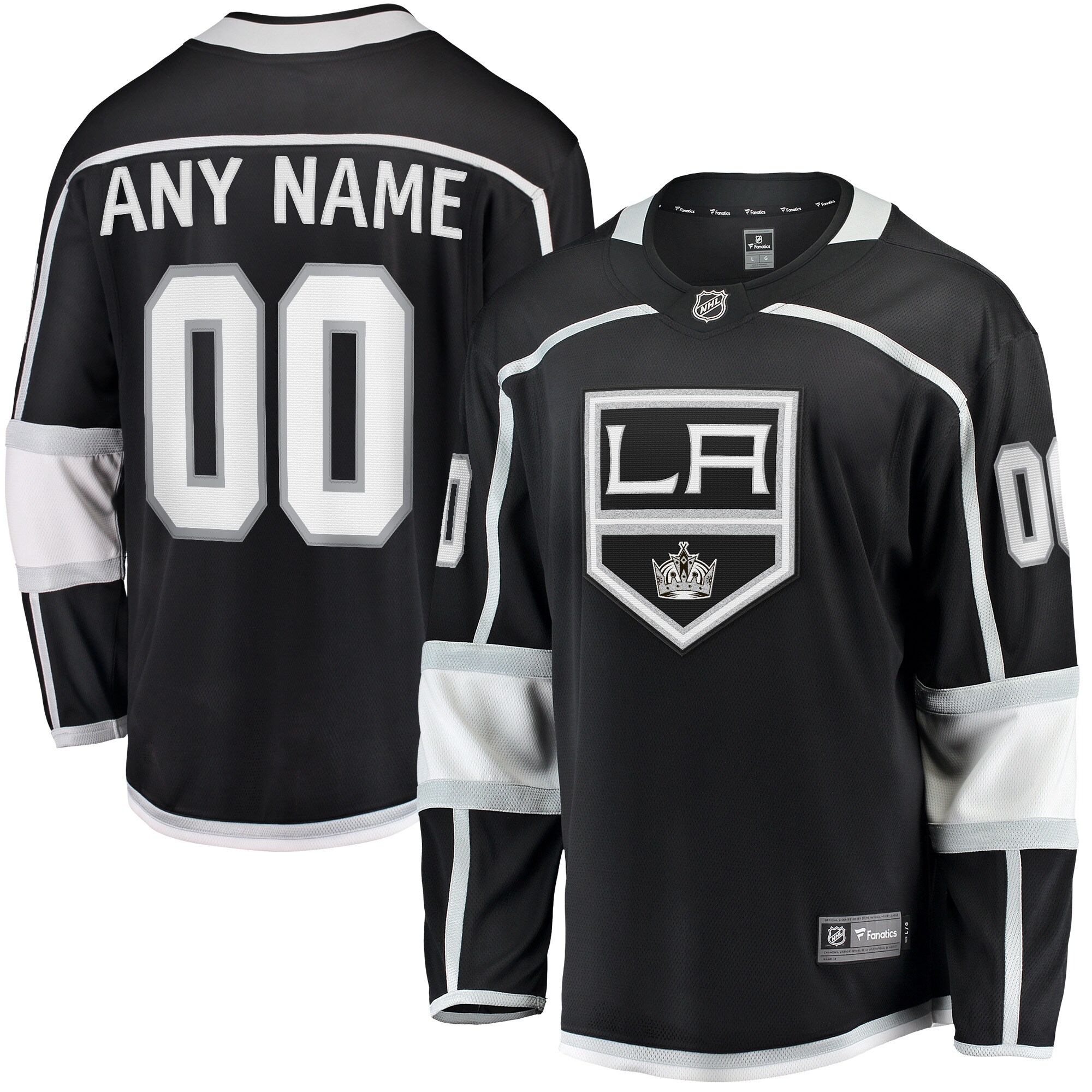 Los Angeles Kings Fanatics Branded 2020/21 Home Breakaway Custom Jersey - Black - vstockx