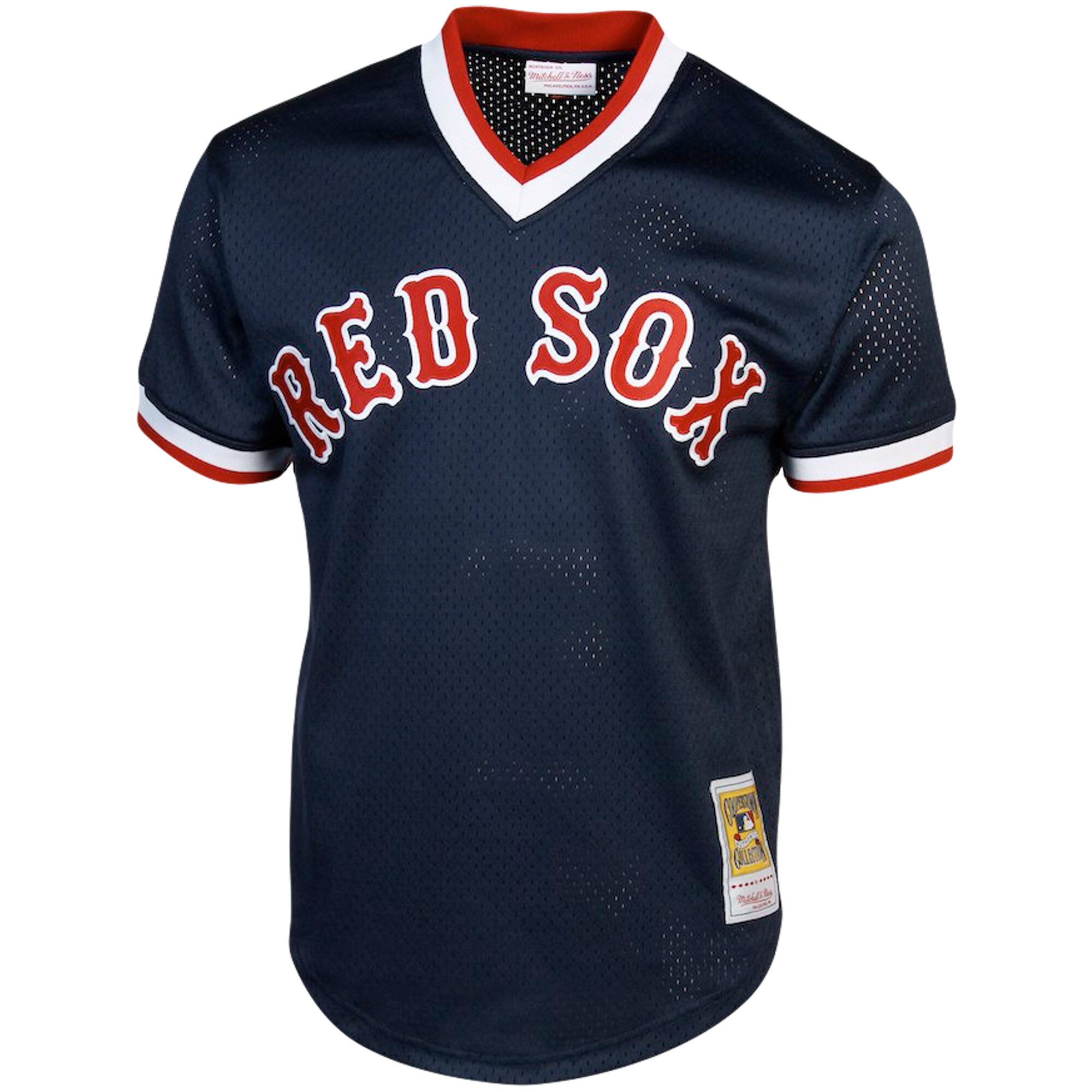 Ted Williams Boston Red Sox Mitchell & Ness Cooperstown Collection Big & Tall Mesh Batting Practice Jersey - Navy - vstockx