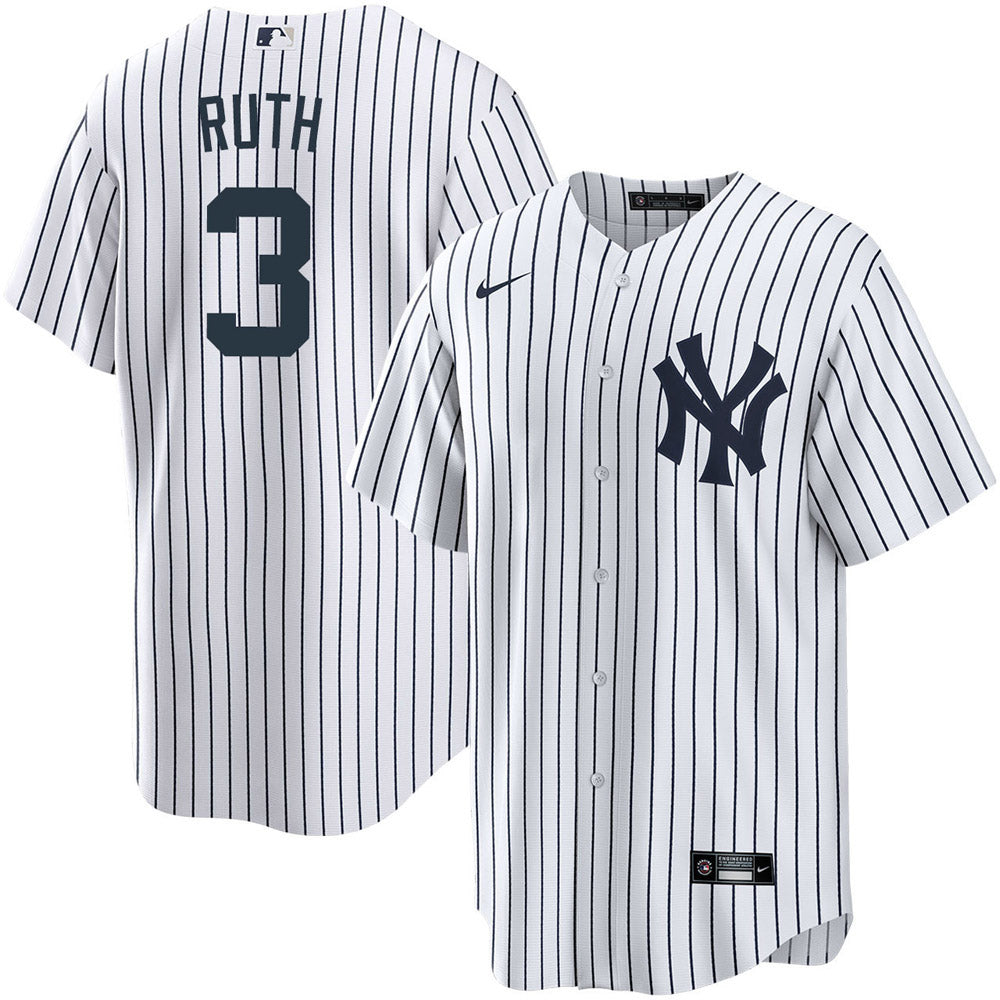 Youth New York Yankees Babe Ruth Replica Home Jersey - White - vstockx