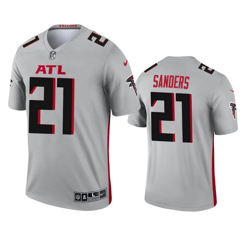 Men's Atlanta Falcons Deion Sanders Inverted Legend Jersey - Silver/Black - vstockx