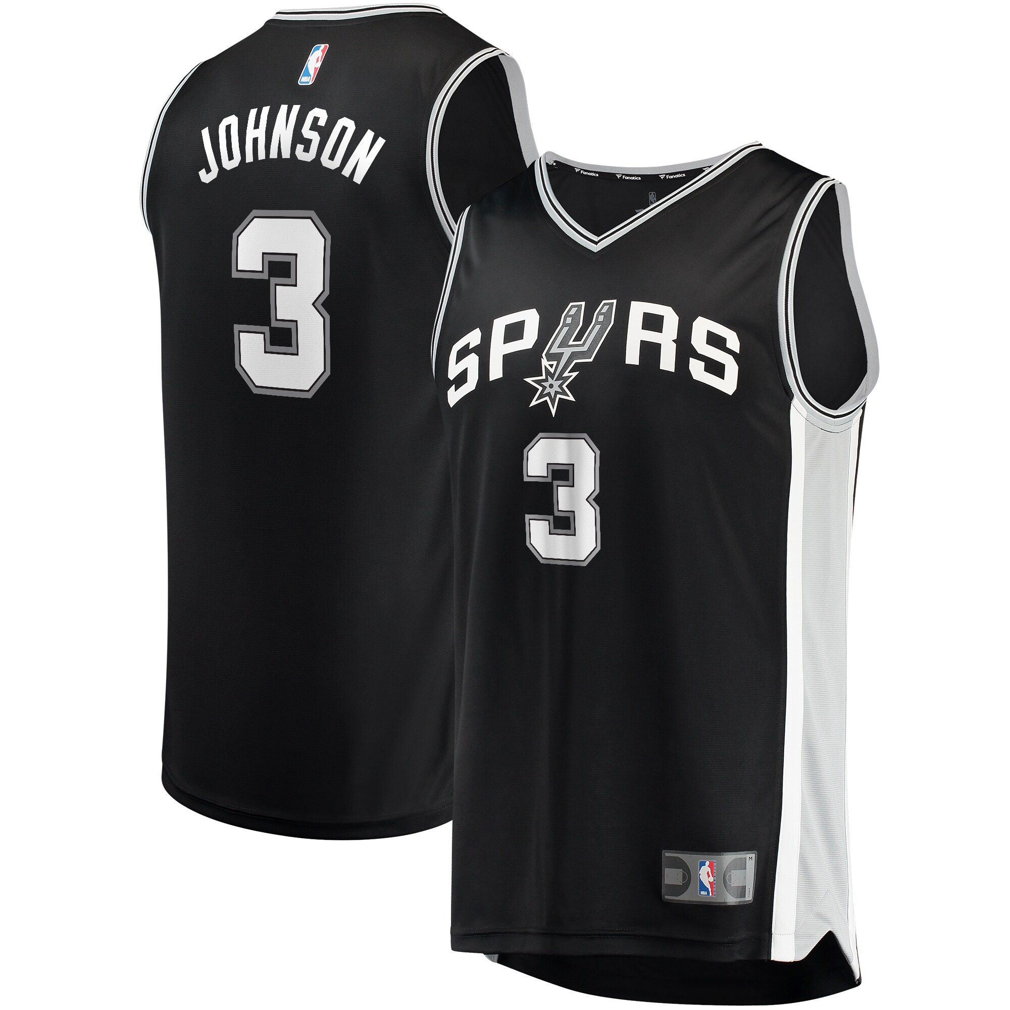 Keldon Johnson San Antonio Spurs Fanatics Branded Fast Break Replica Jersey Black - Icon Edition - vstockx