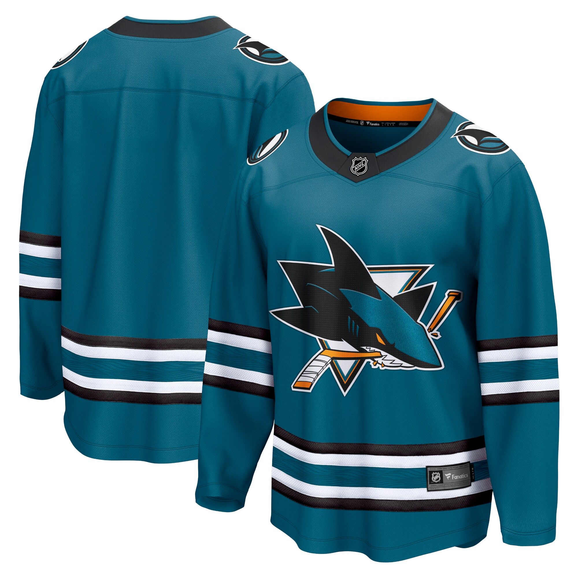 San Jose Sharks Fanatics Branded Home Breakaway Jersey - Teal - vstockx