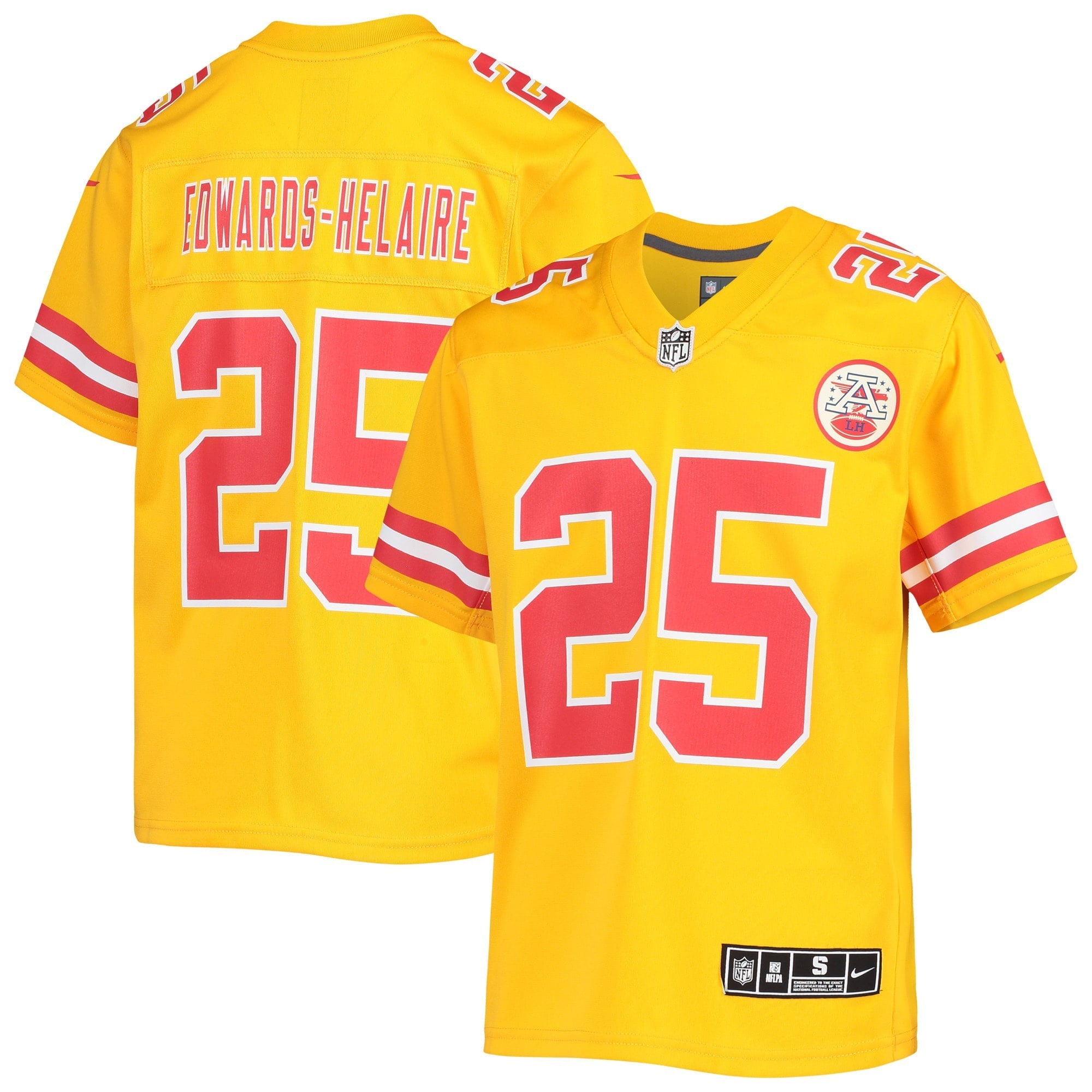Youth Nike Clyde Edwards-Helaire Gold Kansas City Chiefs Inverted Team Game Jersey - vstockx