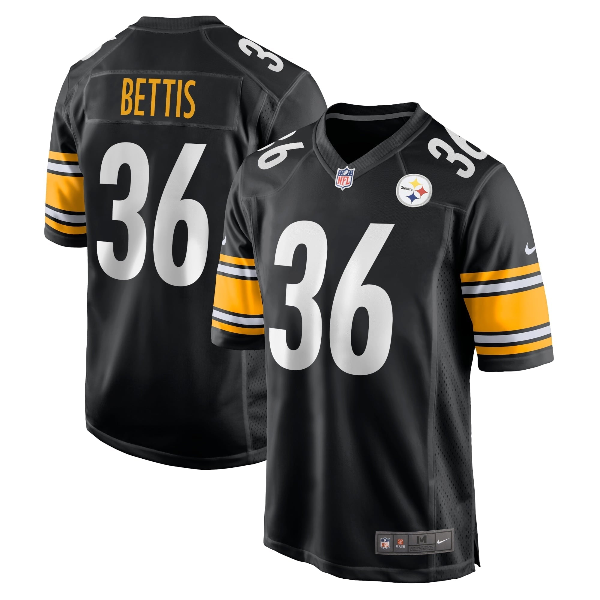 Men's Nike Jerome Bettis Black Pittsburgh Steelers Retired Player Game Jersey - vstockx
