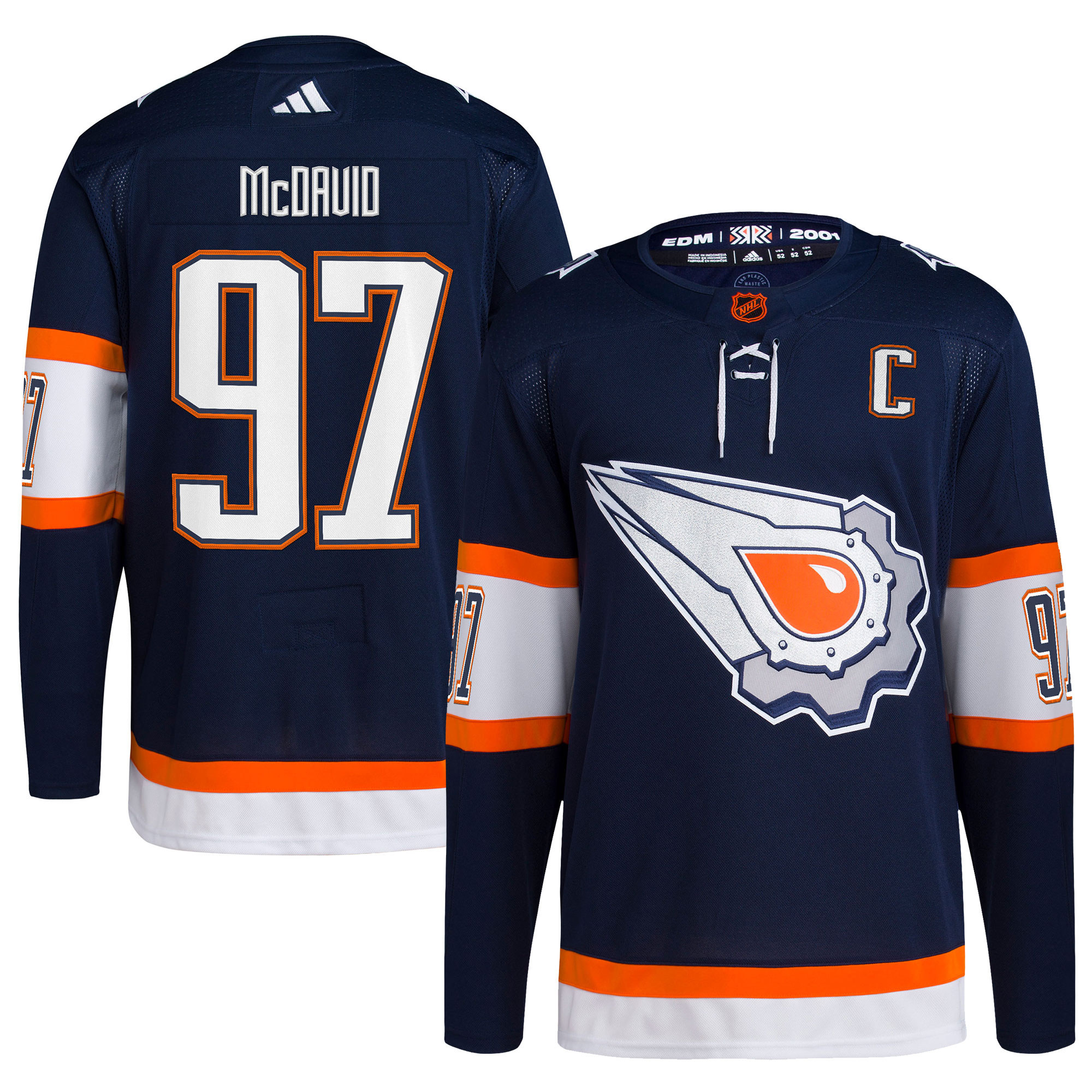 Connor McDavid Edmonton Oilers adidas Reverse Retro 2.0 Authentic Player Jersey - Navy - vstockx