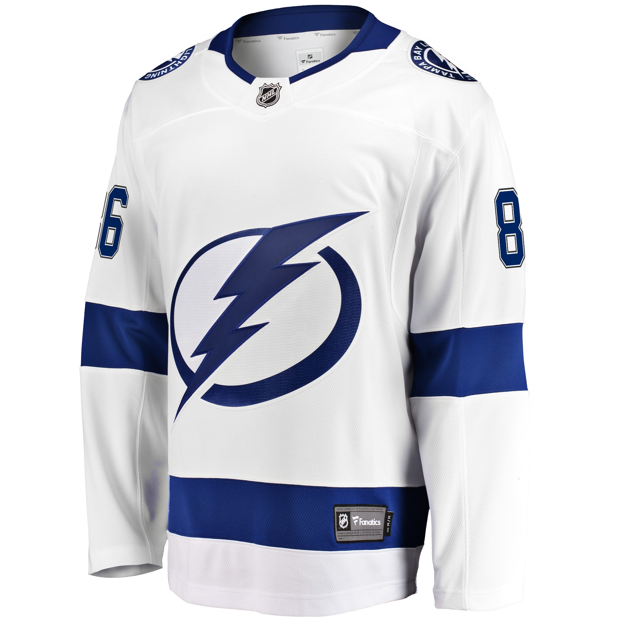 Nikita Kucherov Tampa Bay Lightning Fanatics Branded Away Premier Breakaway Player Jersey - White - vstockx
