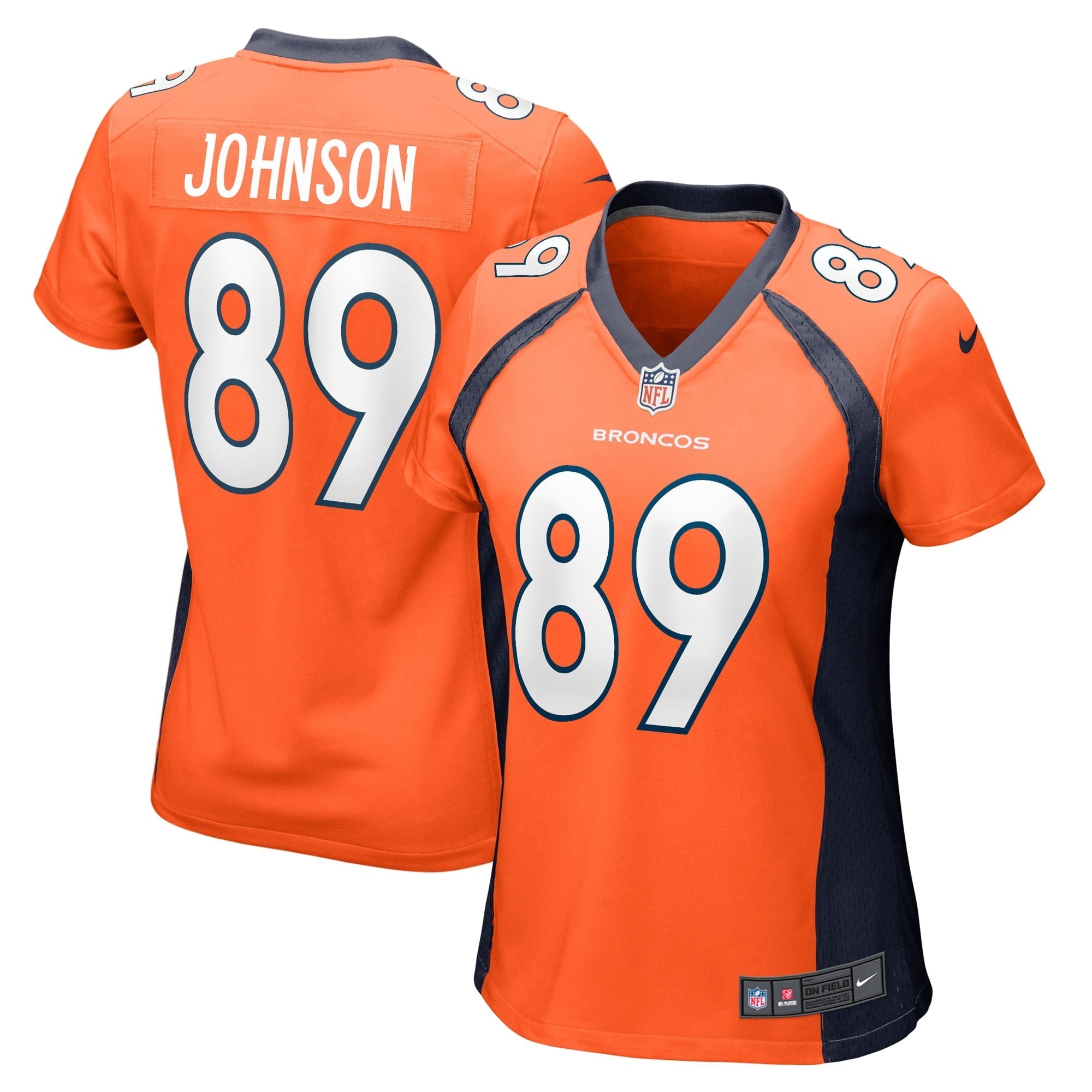 Women's Nike Brandon Johnson Orange Denver Broncos Game Player Jersey - vstockx