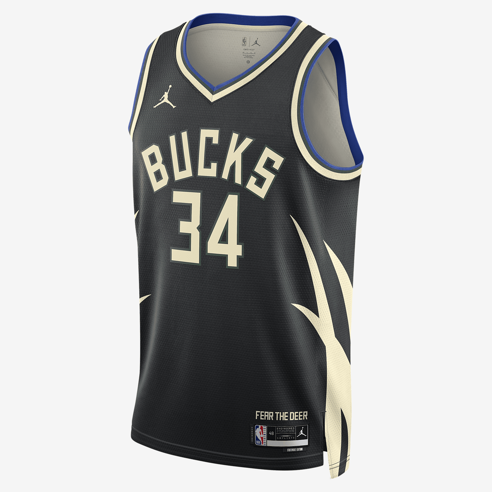 Milwaukee Bucks Statement Edition Jordans Dri-FIT NBA Swingman Jersey - Black - vstockx