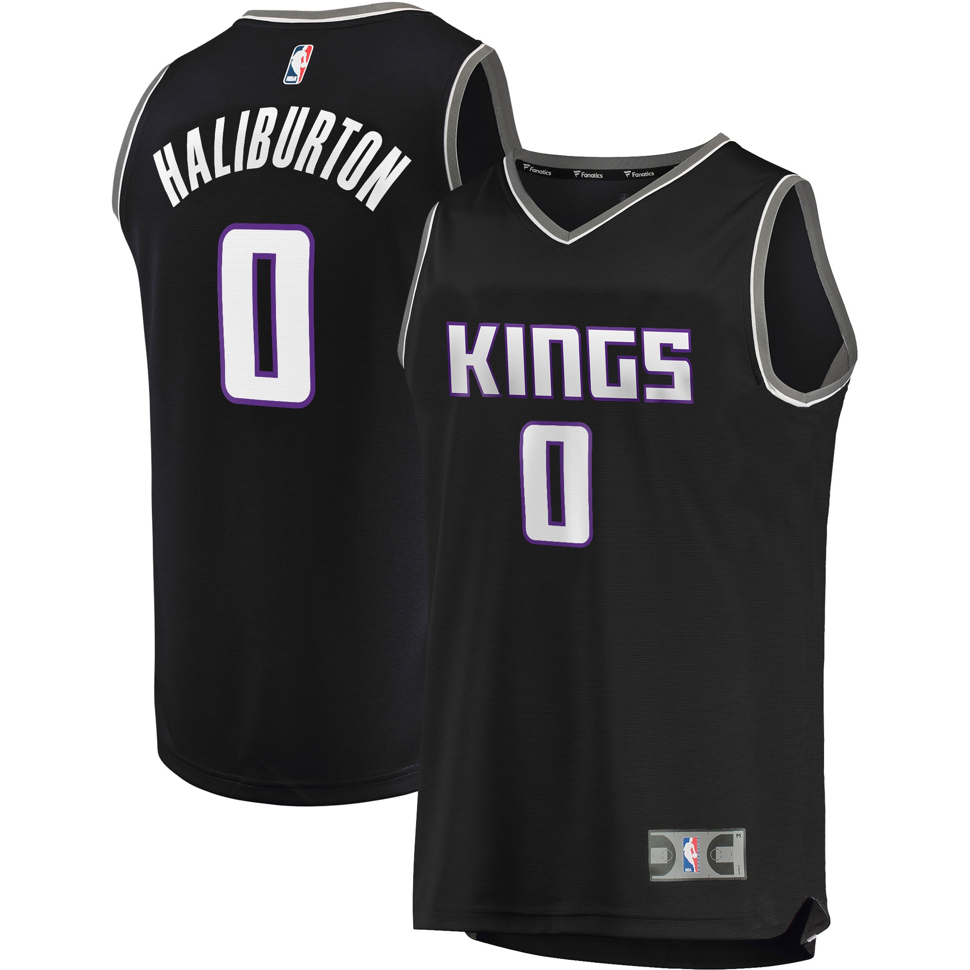 Tyrese Haliburton Sacramento Kings Fanatics Branded Youth Fast Break Replica Player Jersey - Icon Edition - Black - vstockx