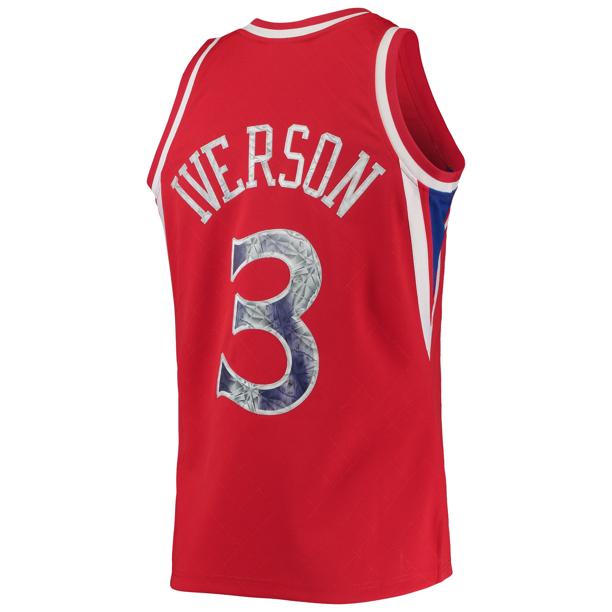 Allen Iverson Philadelphia 76ers Mitchell & Ness 1996-97 Hardwood Classics NBA 75th Anniversary Diamond Swingman Jersey - Red - vstockx
