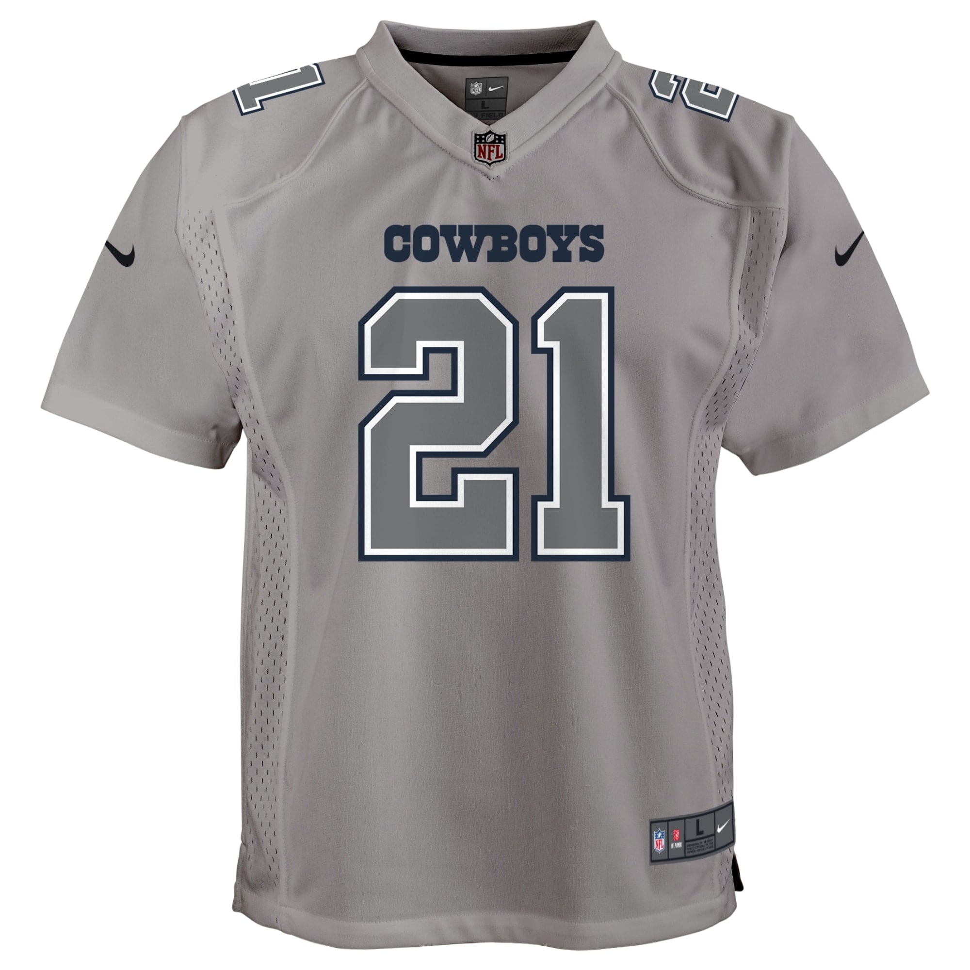 Youth Nike Ezekiel Elliott Gray Dallas Cowboys Atmosphere Game Jersey - vstockx
