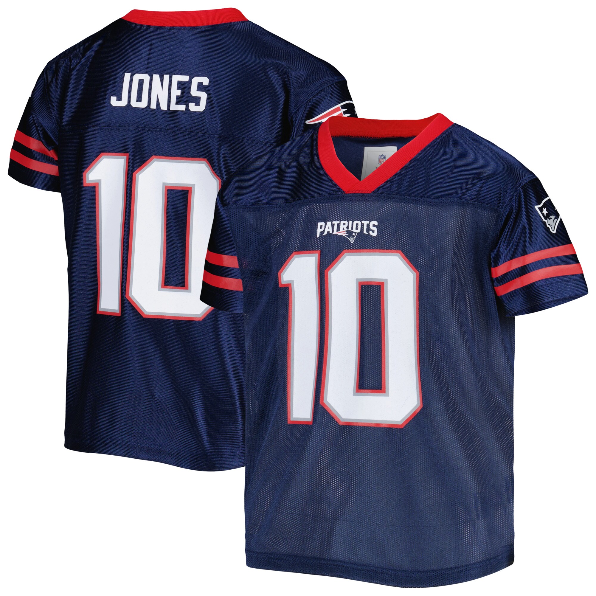 Youth Mac Jones Navy New England Patriots Player Jersey - vstockx