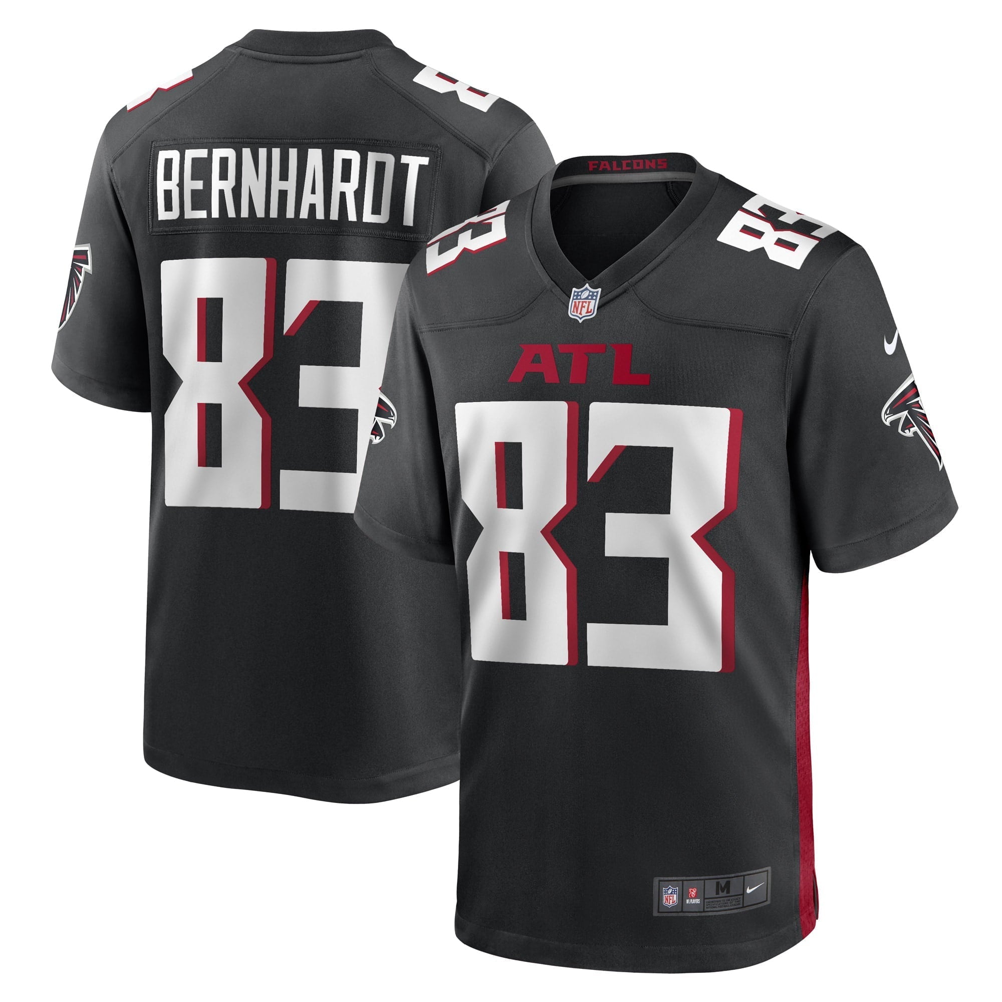 Men's Nike Jared Bernhardt Black Atlanta Falcons Game Player Jersey - vstockx
