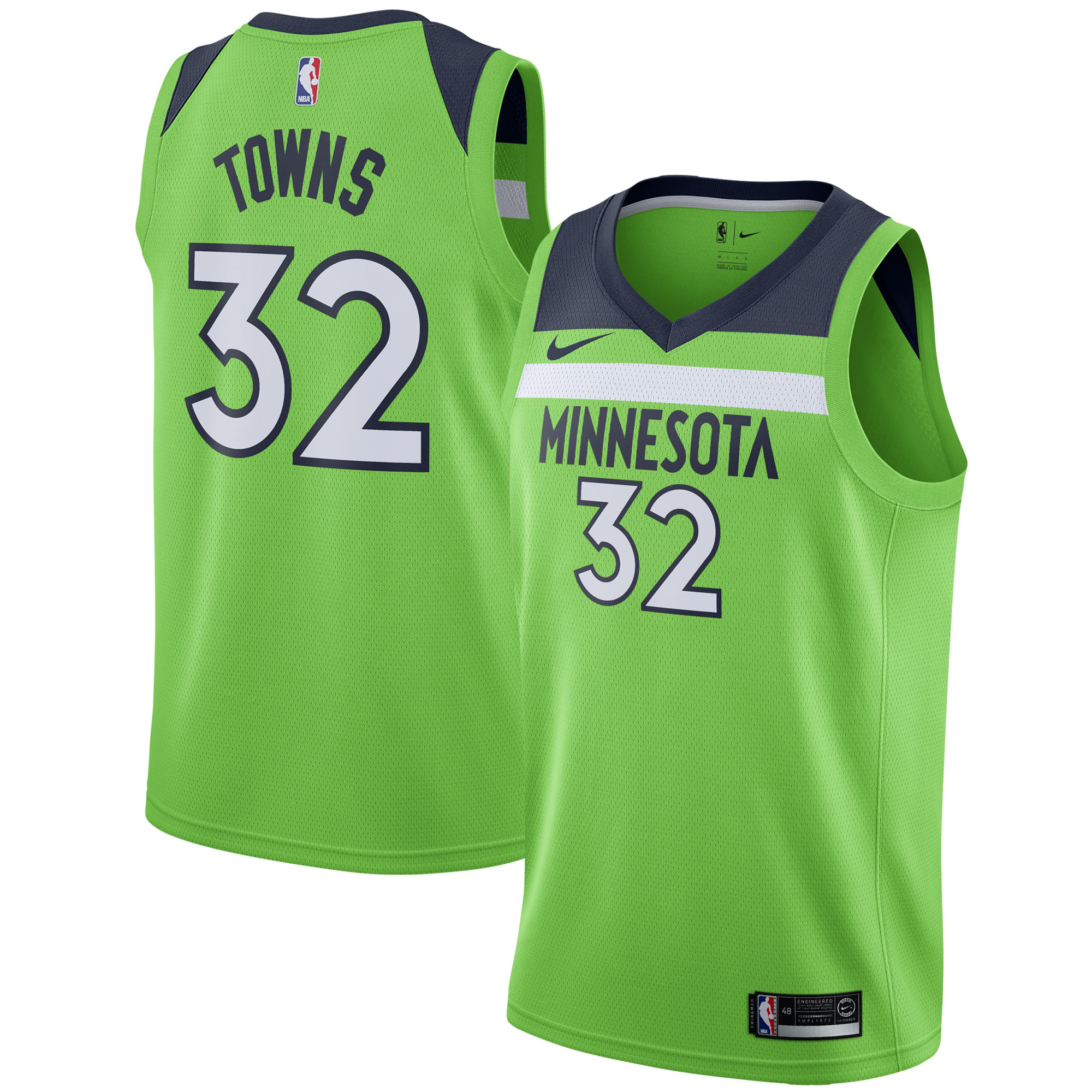 Karl-Anthony Towns Minnesota Timberwolves Nike Swingman Jersey - Statement Edition - Green - vstockx