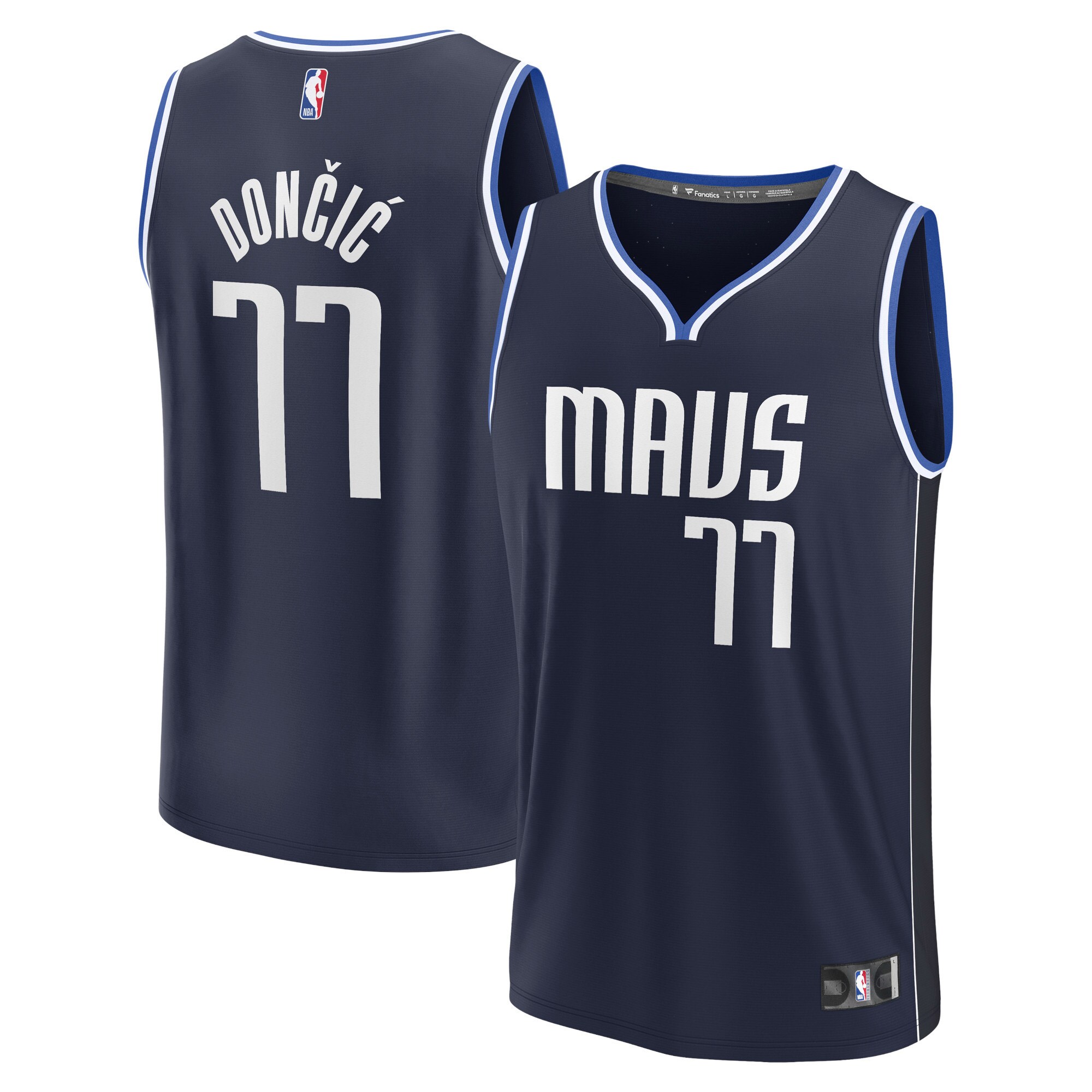 Luka Doncic Dallas Mavericks Fanatics Branded Youth Fast Break Player Jersey - Statement Edition - Navy - vstockx
