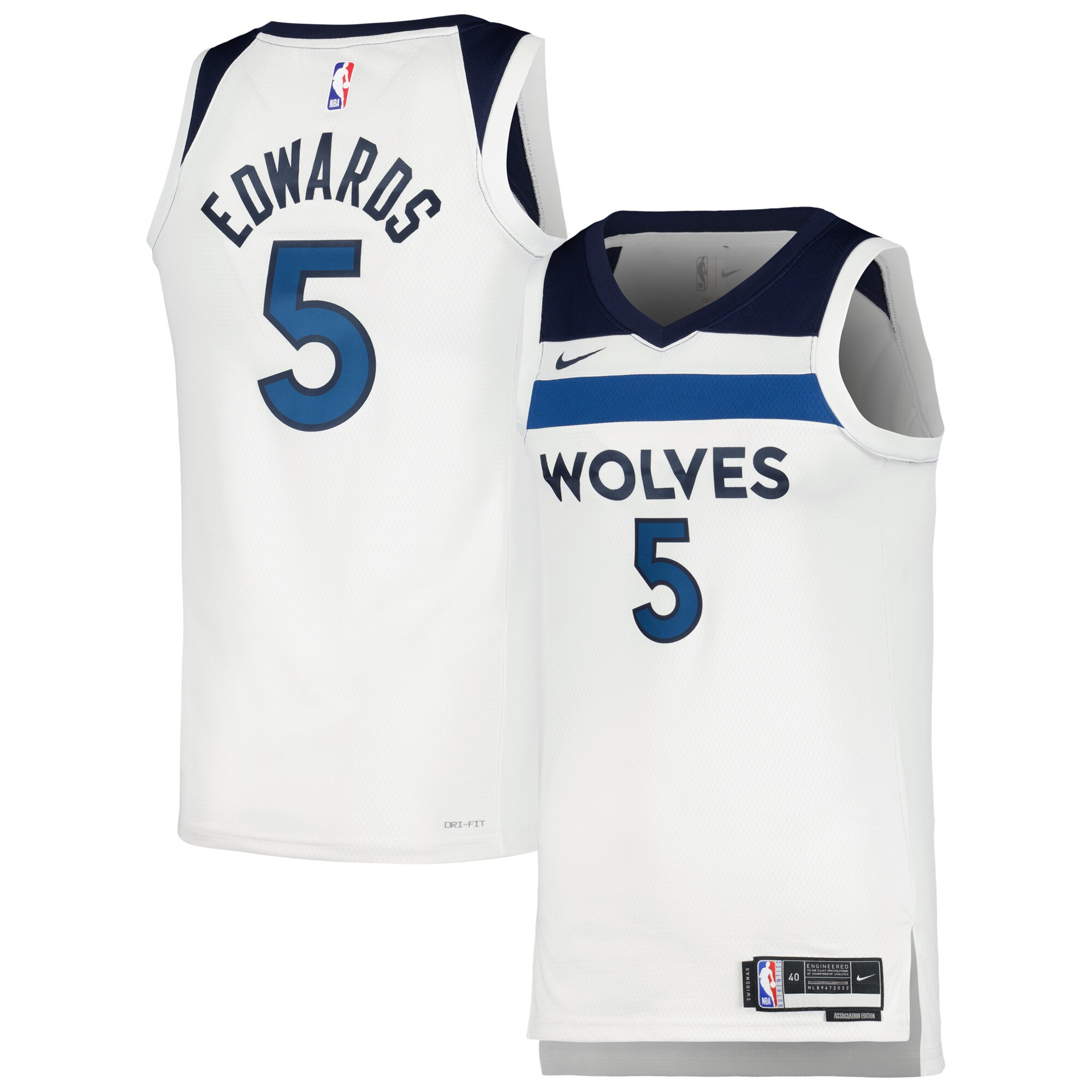 Anthony Edwards Minnesota Timberwolves Nike Unisex Swingman Jersey - Association Edition - White - vstockx