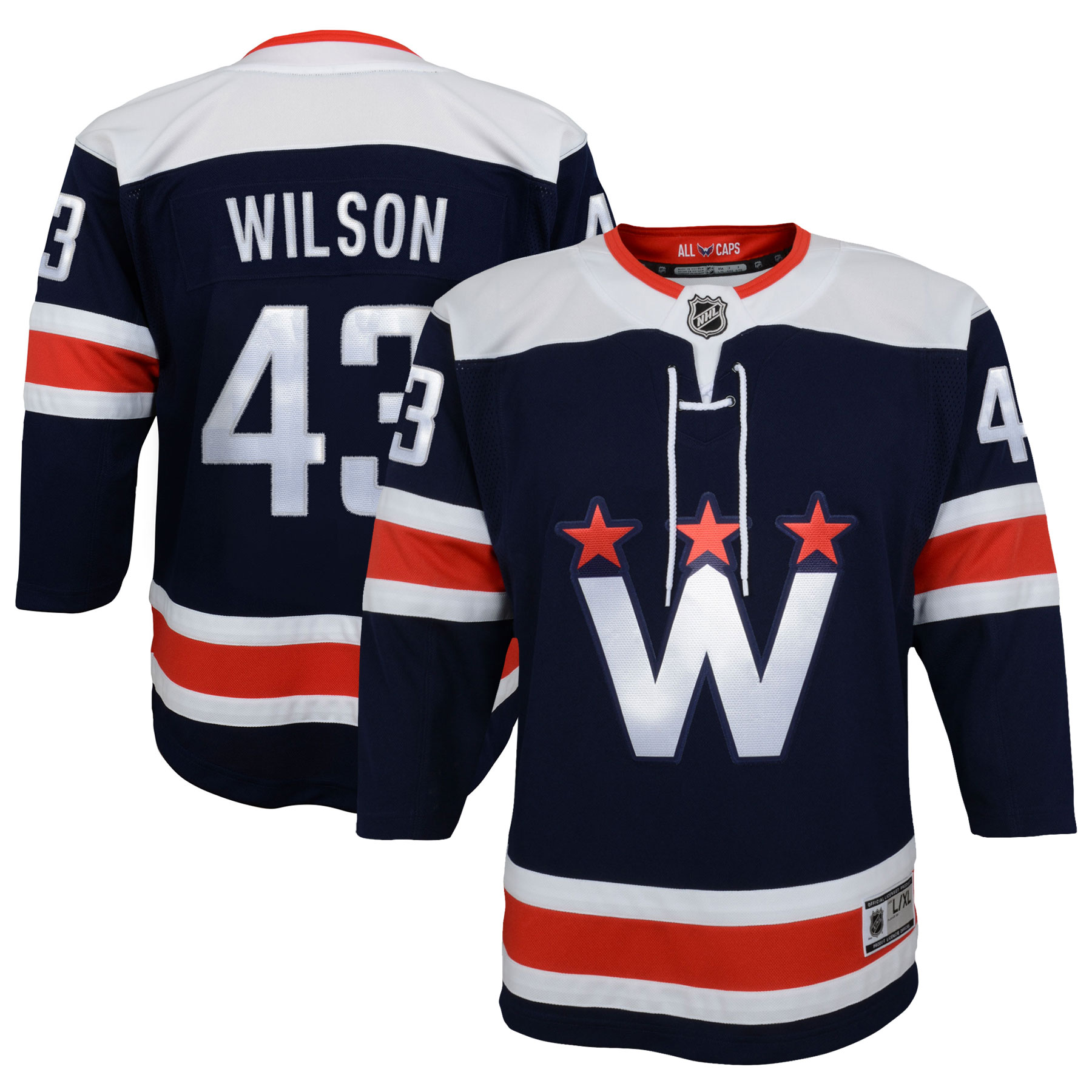 Tom Wilson Washington Capitals Youth 2020/21 Alternate Premier Player Jersey - Navy - vstockx