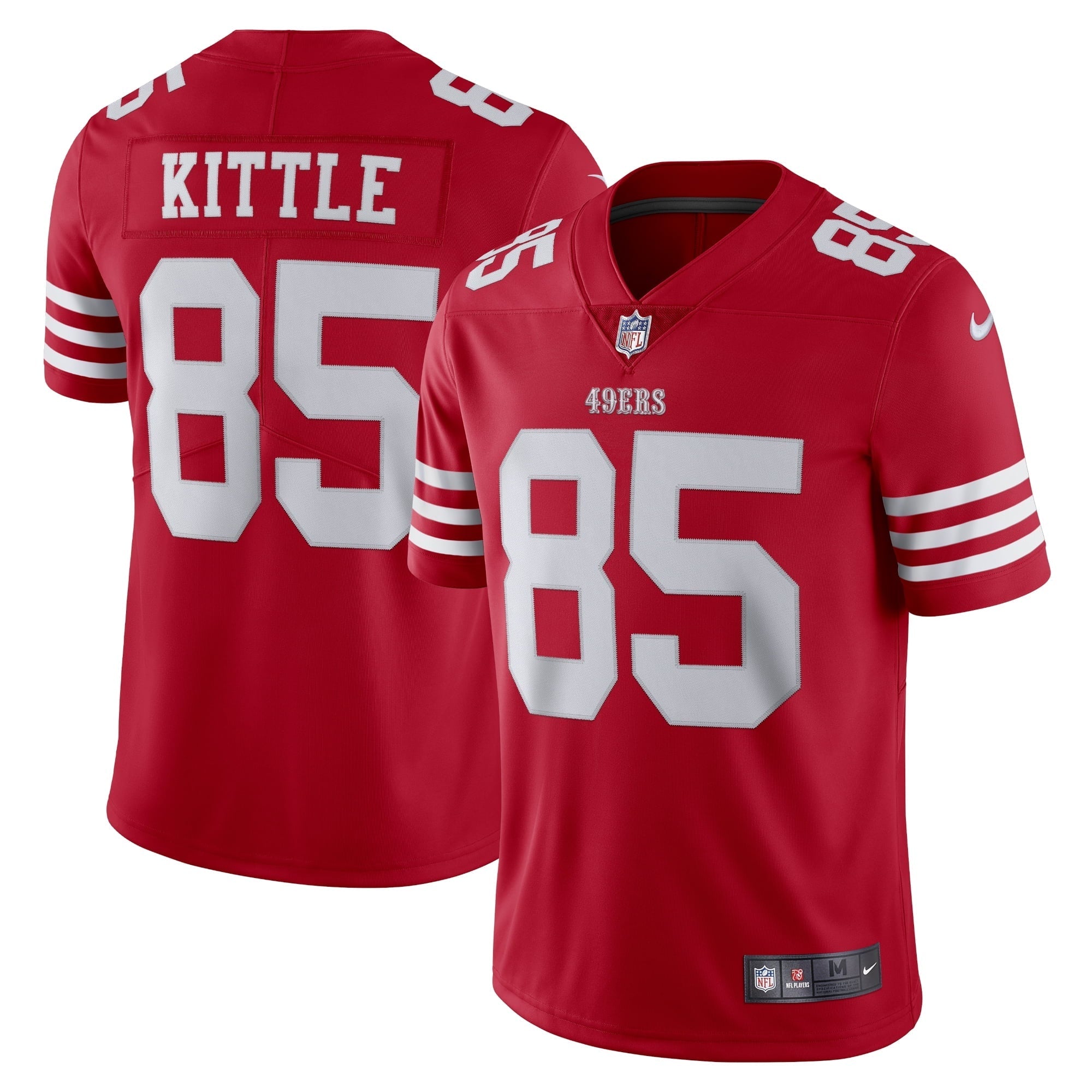 Men's Nike George Kittle Scarlet San Francisco 49ers Vapor Limited Jersey - vstockx